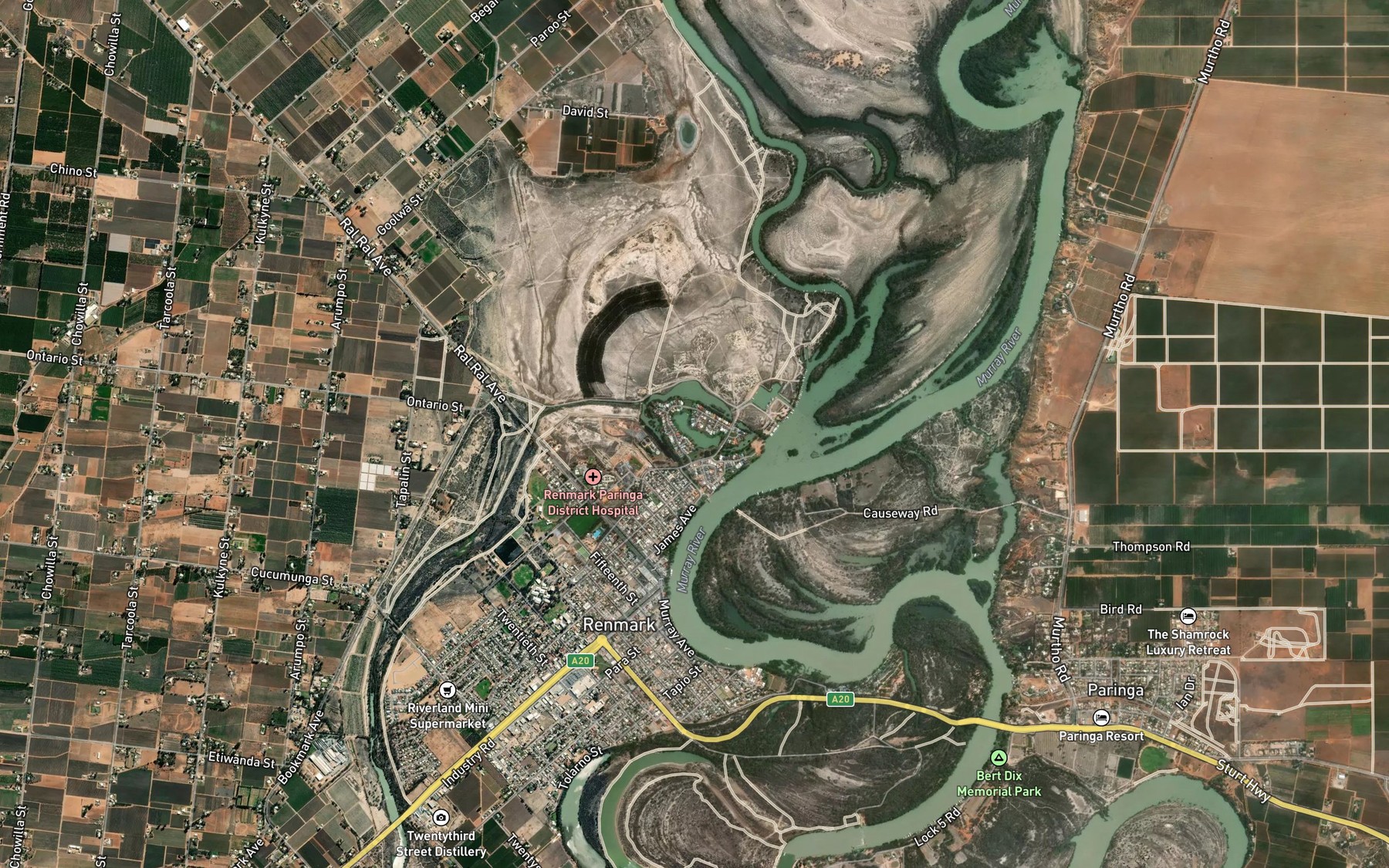 Satellite map of the Nardoo Lagoon