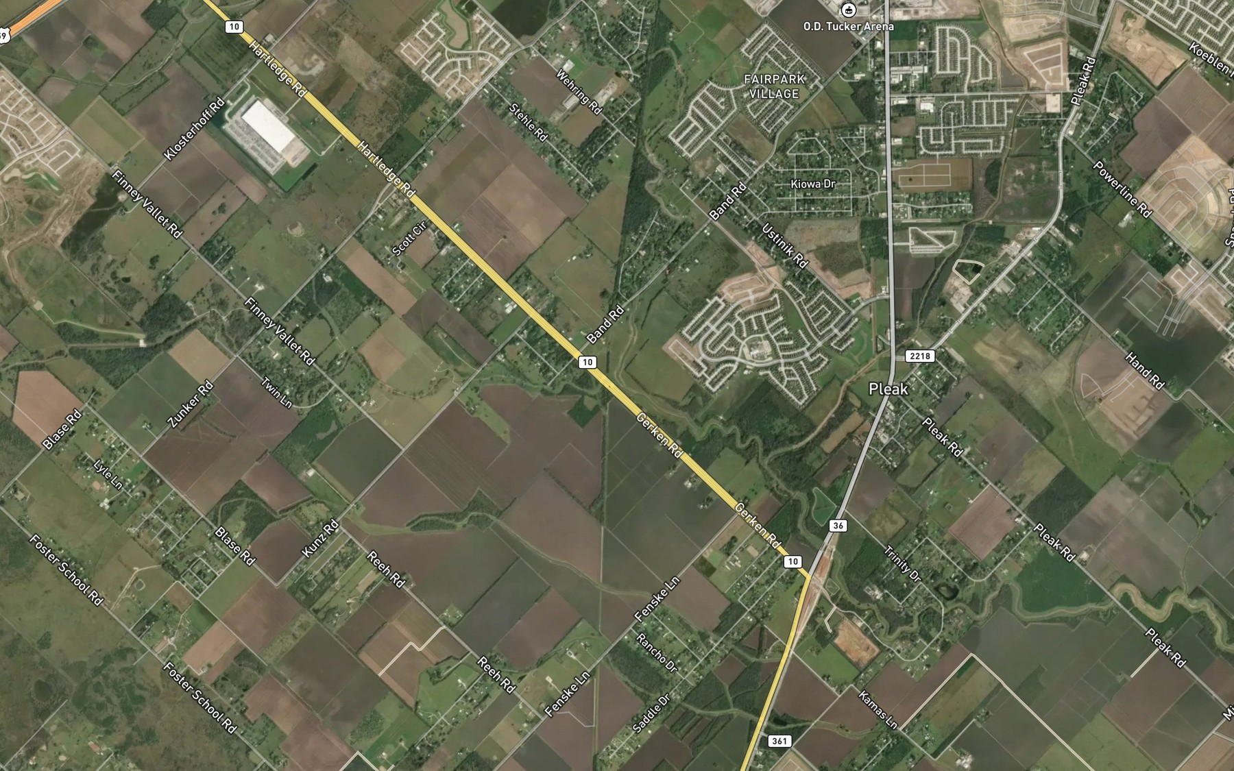 Satellite map of the Cottonwood Creek