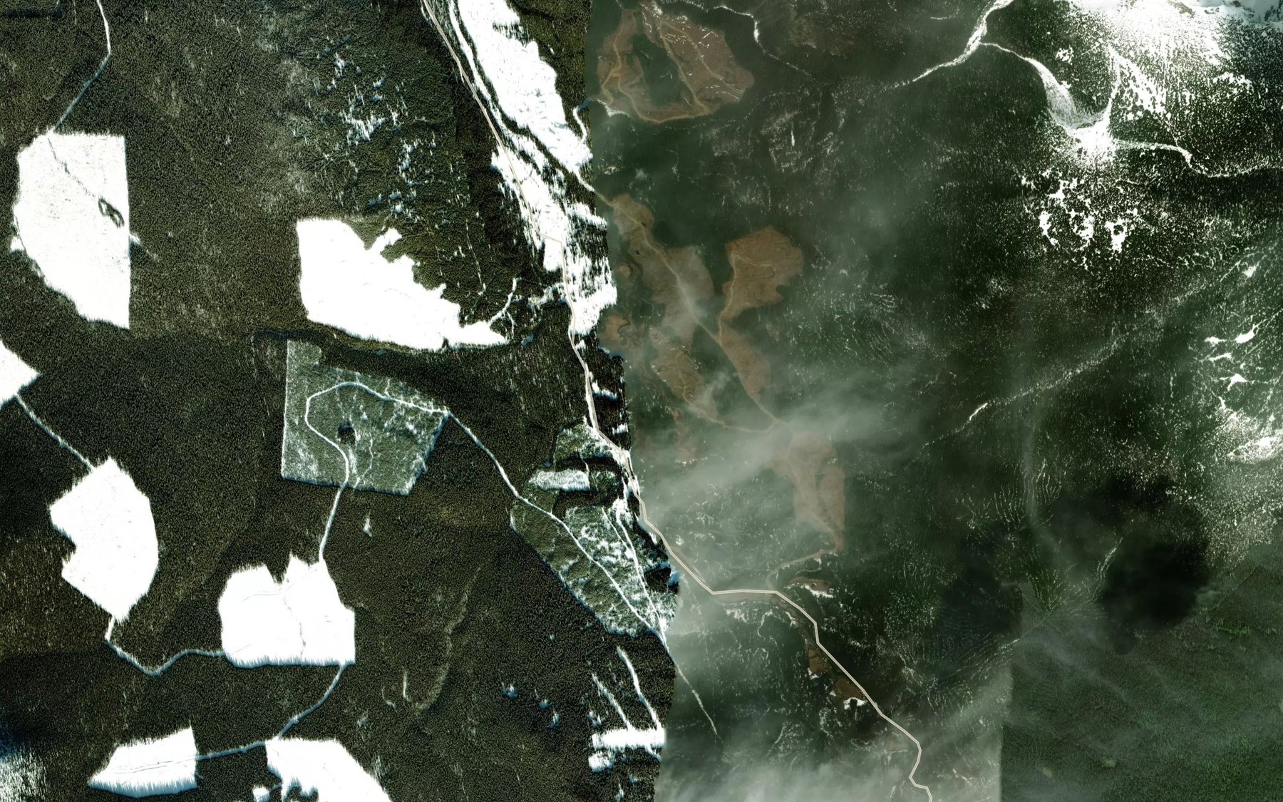 Satellite map of the Cafe Creek