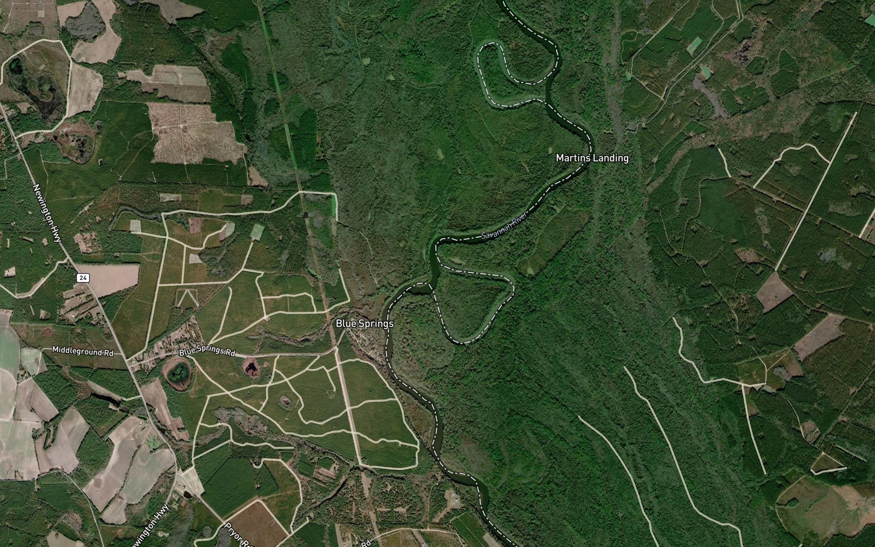 Satellite map of the Wildcat Cut