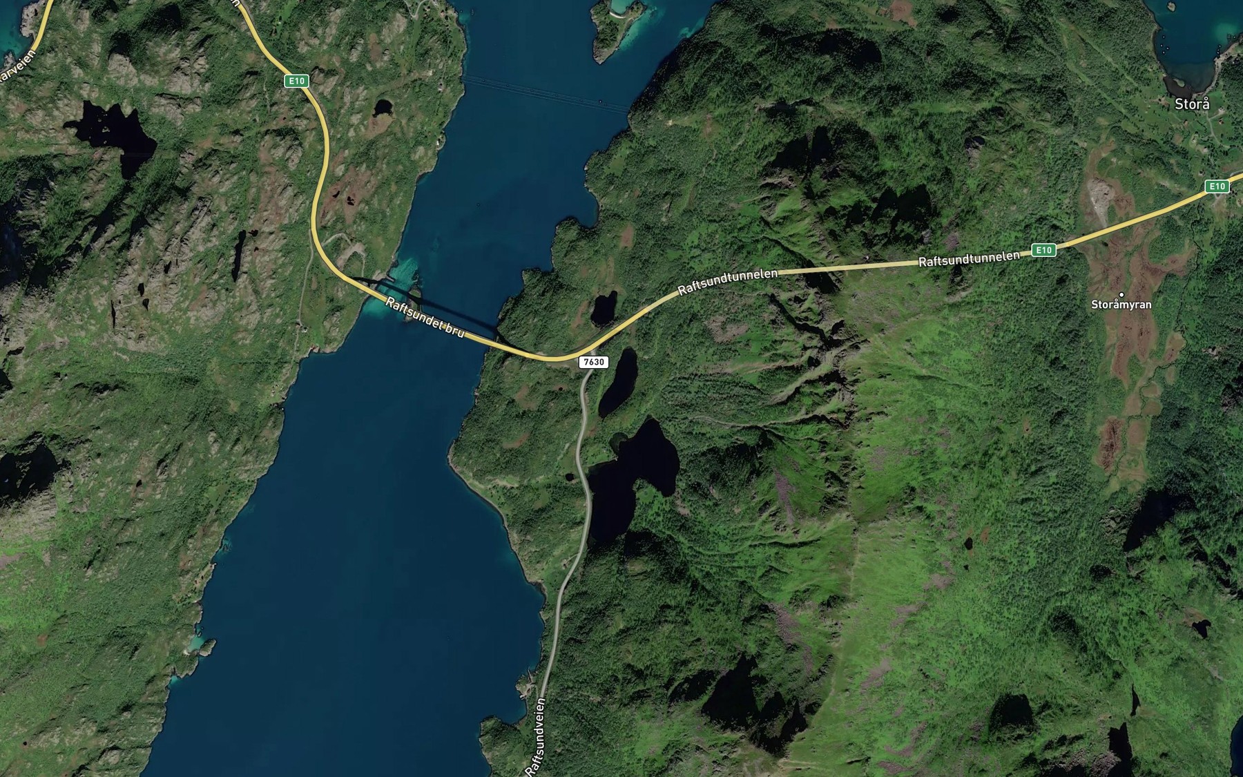 Satellite map of the Steinbakkvatnan