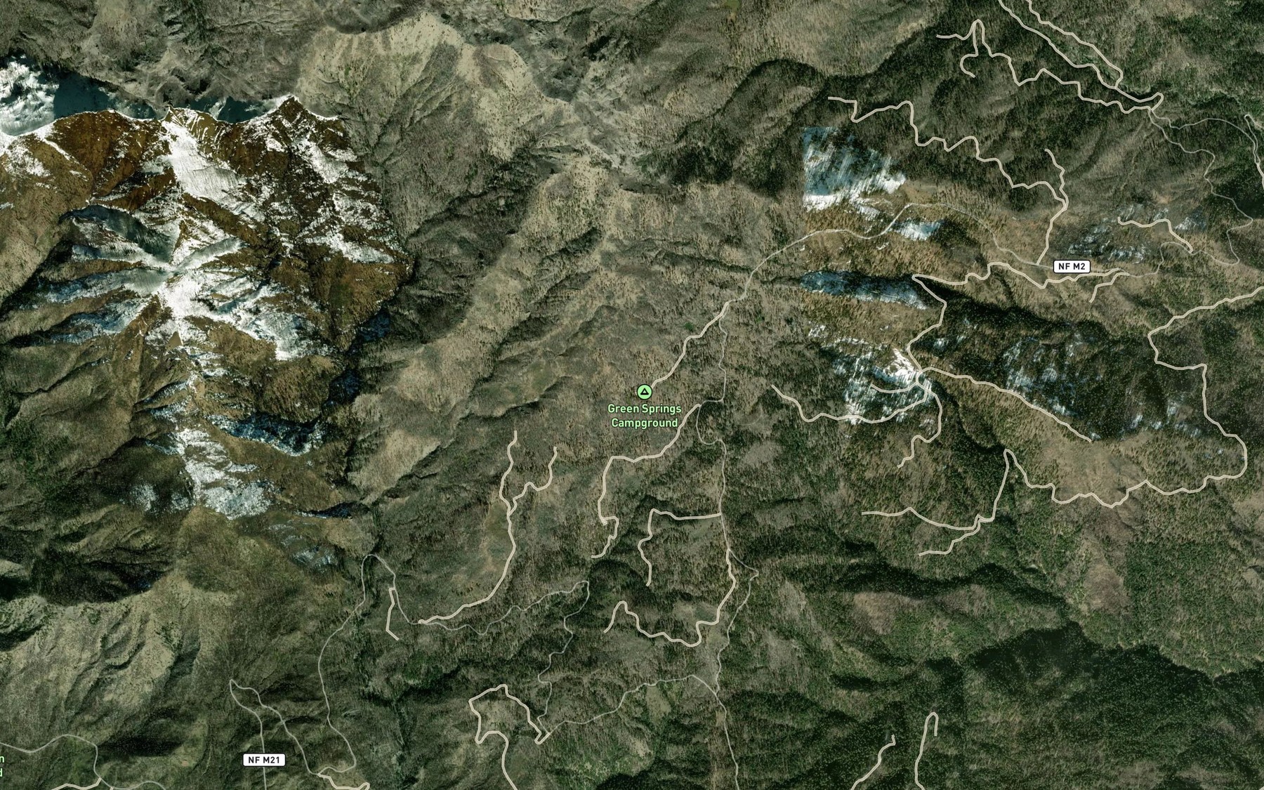 Satellite map of the Green Springs