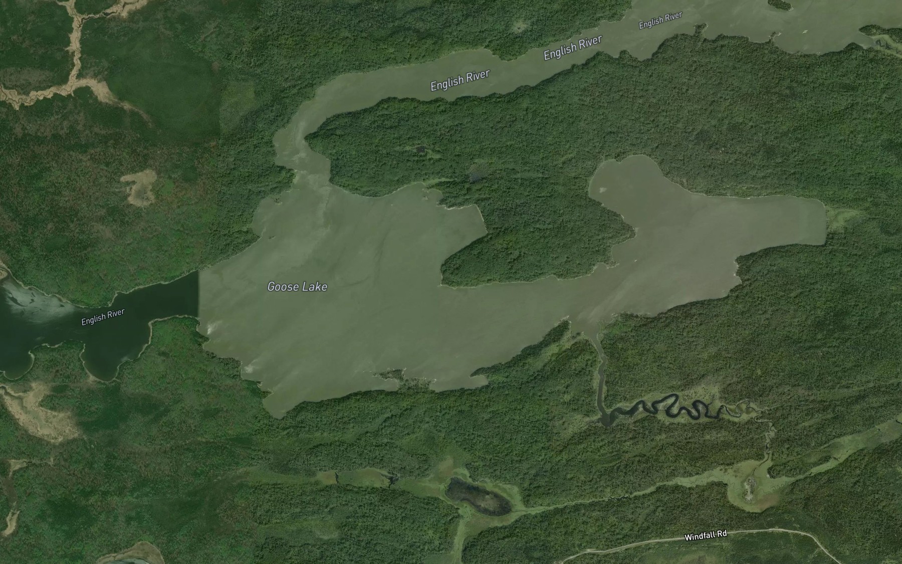 Satellite map of the Goose Lake