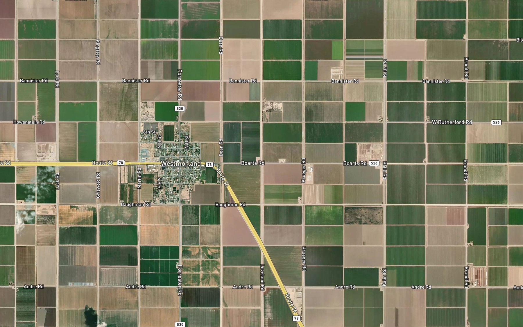 Satellite map of the Trifolium Lateral Three