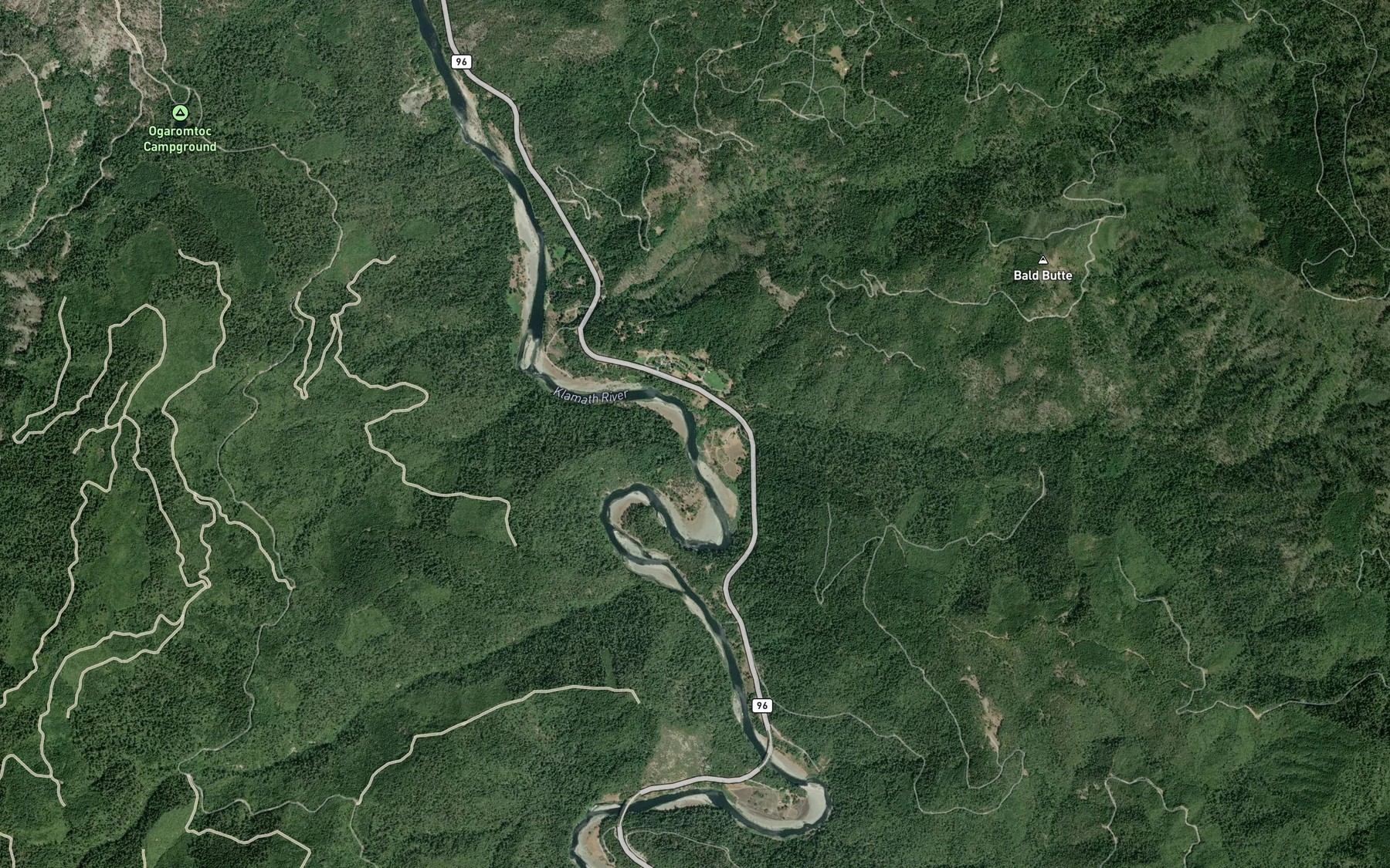 Satellite map of the Irving Creek