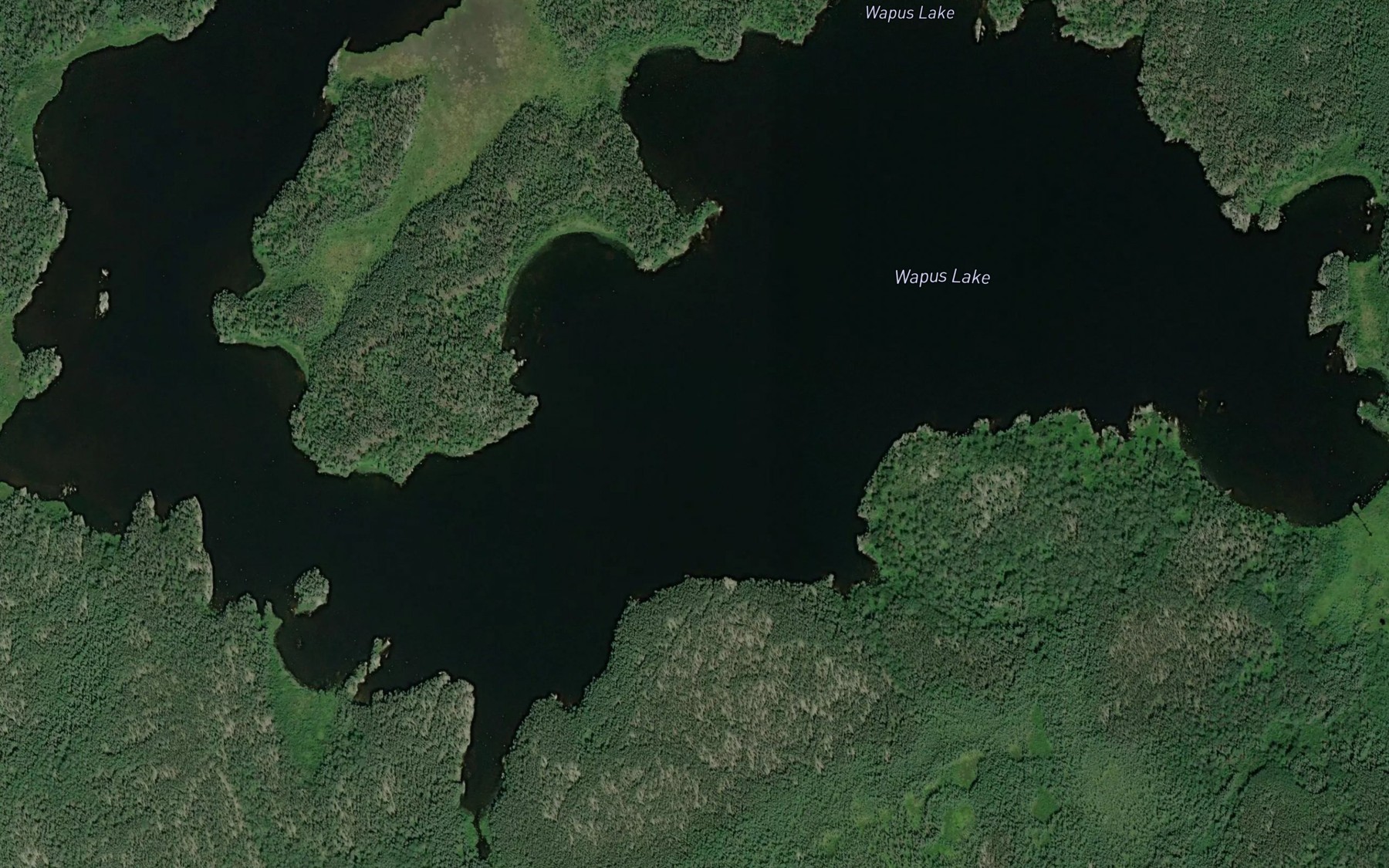 Satellite map of the Wapus Lake