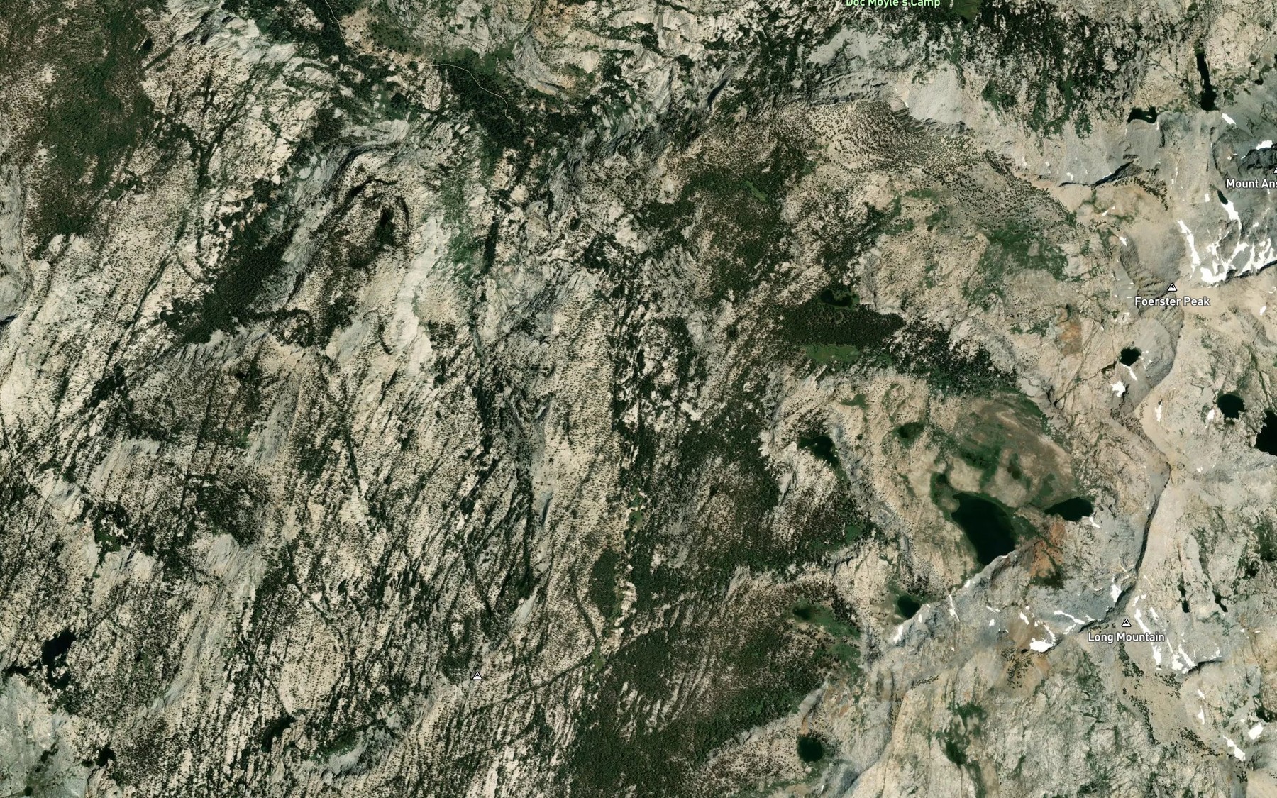 Satellite map of the Foerster Creek