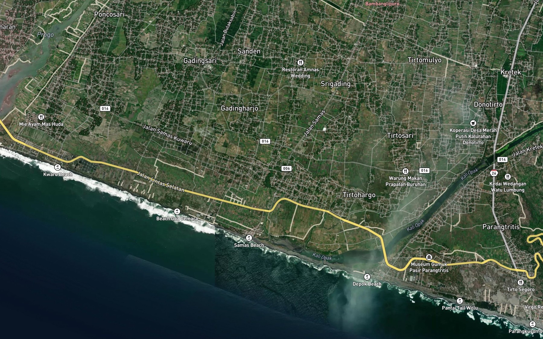 Satellite map of the Kali Wareng