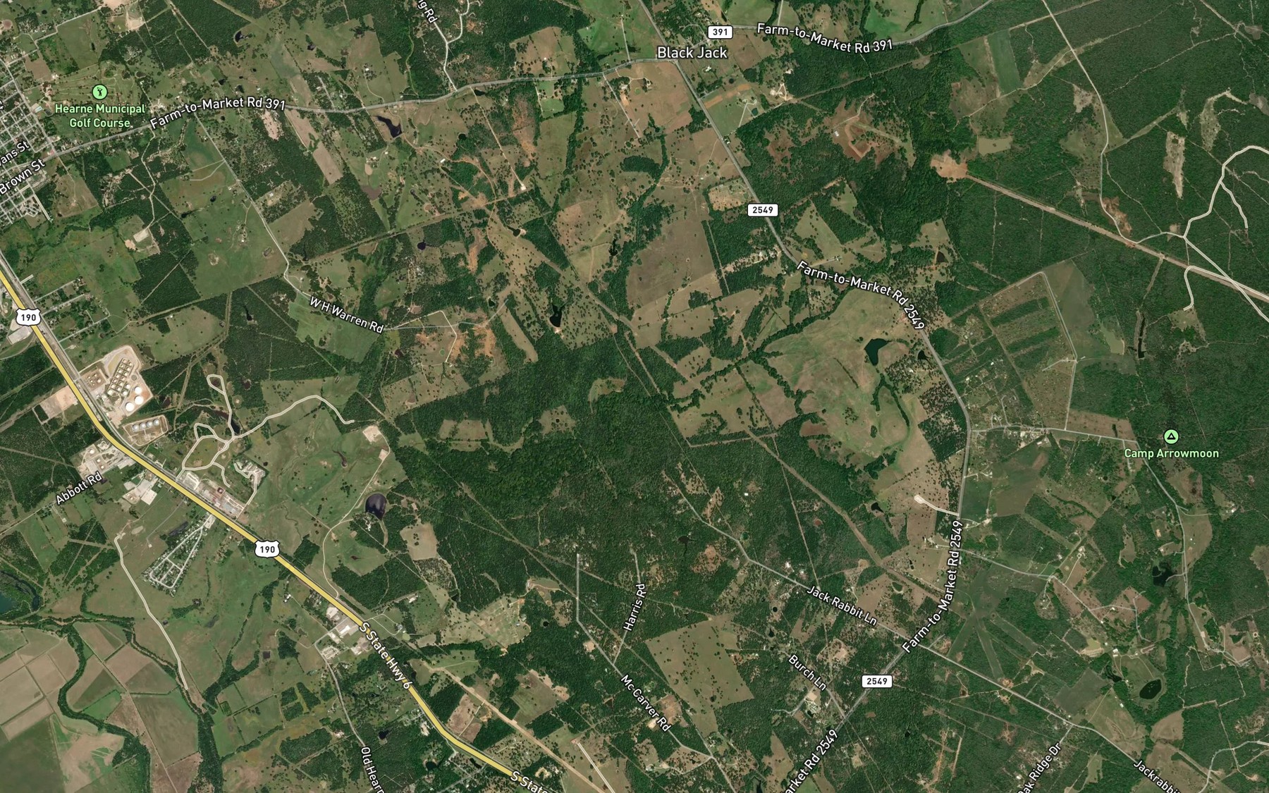 Satellite map of the Hay Branch