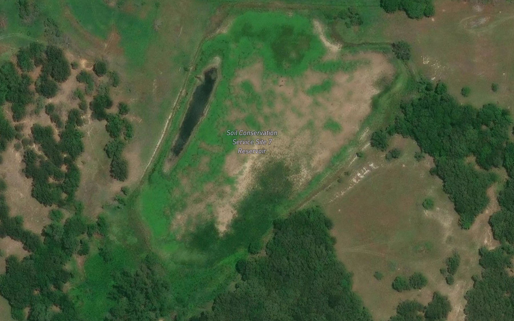 Satellite map of the Soil Conservation Service Site 7 Reservoir