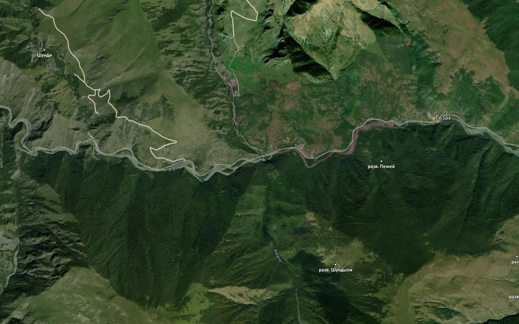 Satellite map of the Khakhichu