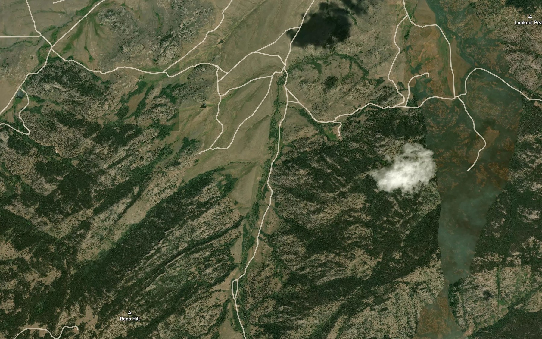 Satellite map of the Buck Creek