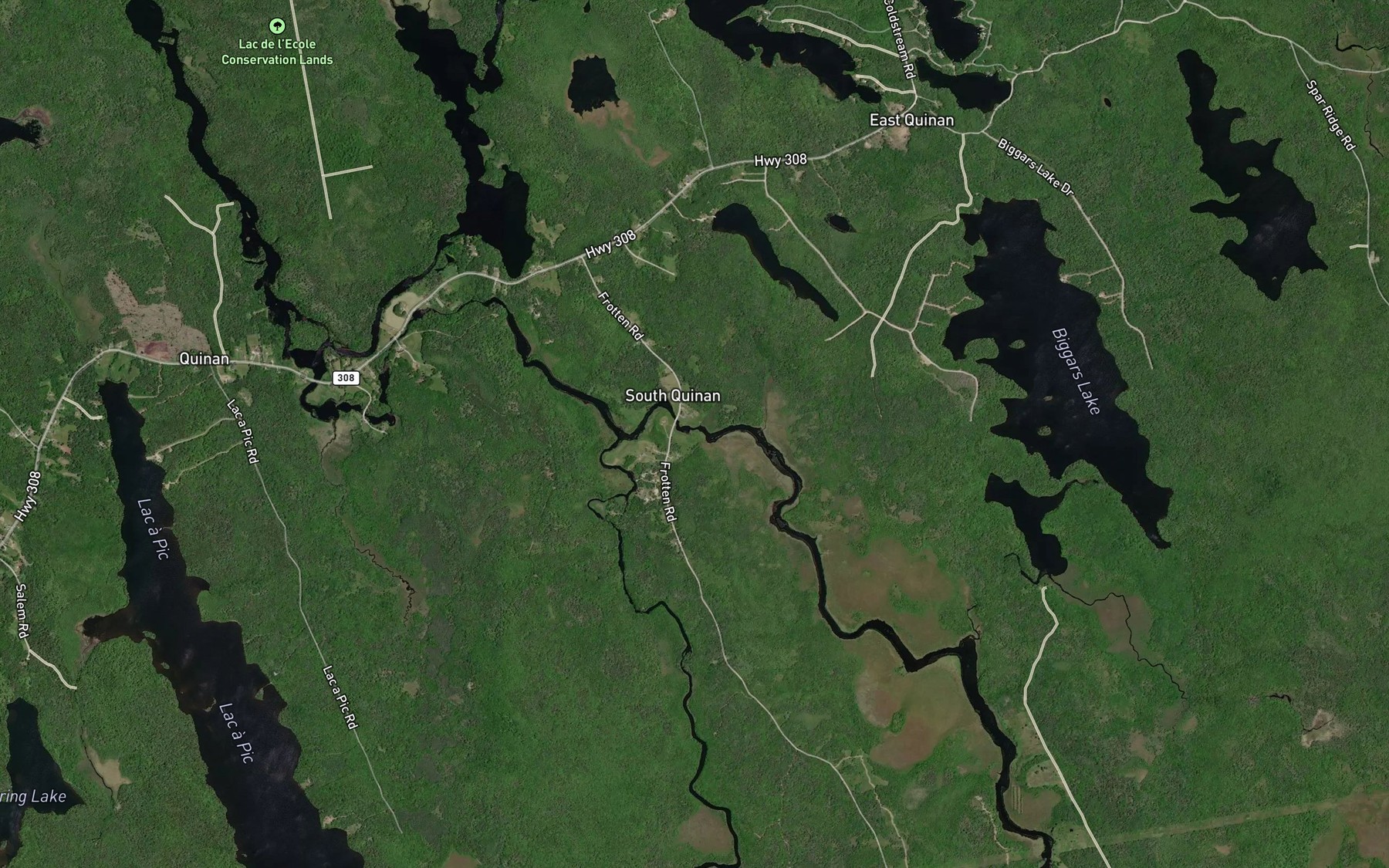 Satellite map of the Mushpauk Brook