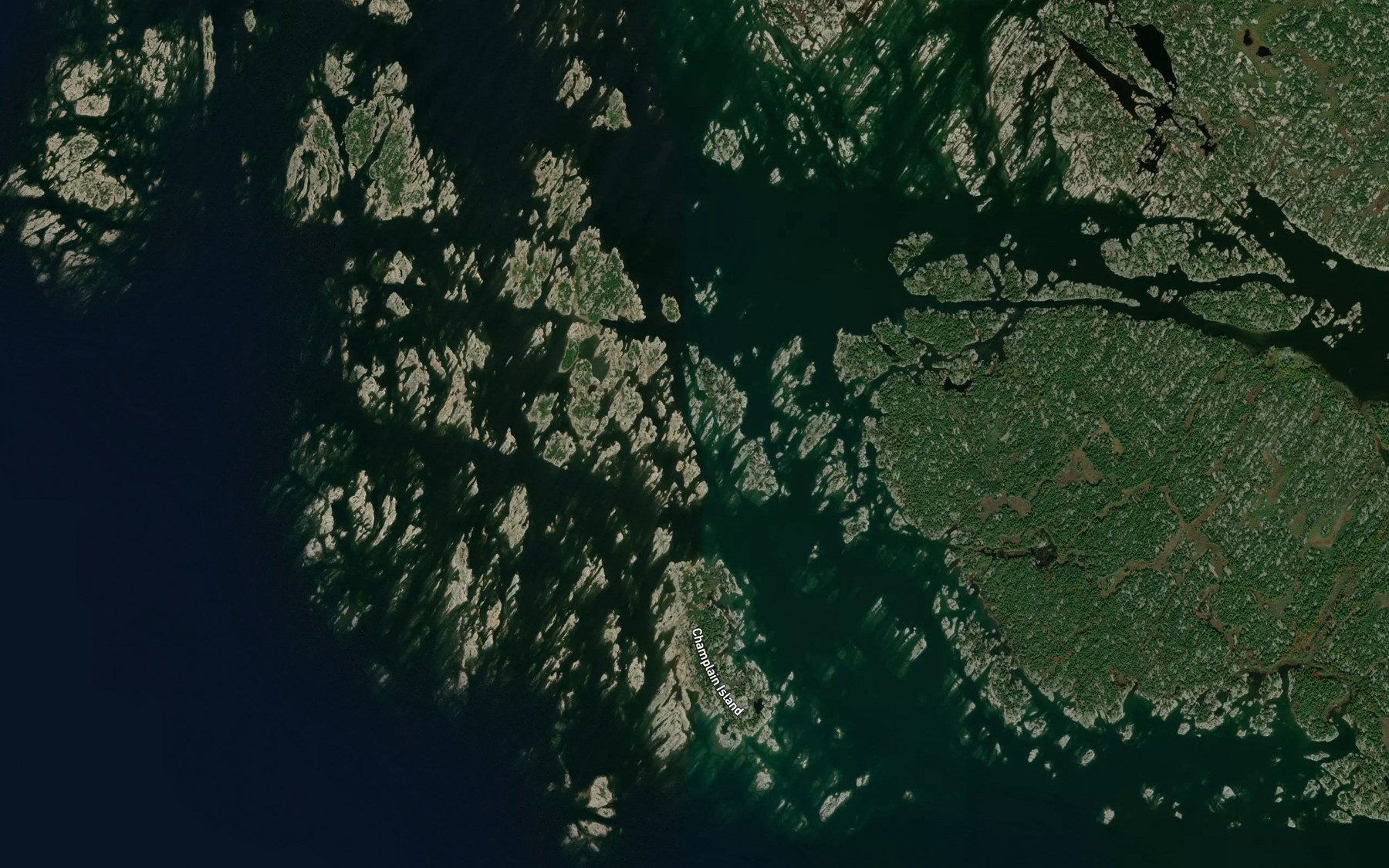 Satellite map of the Rogers Gut