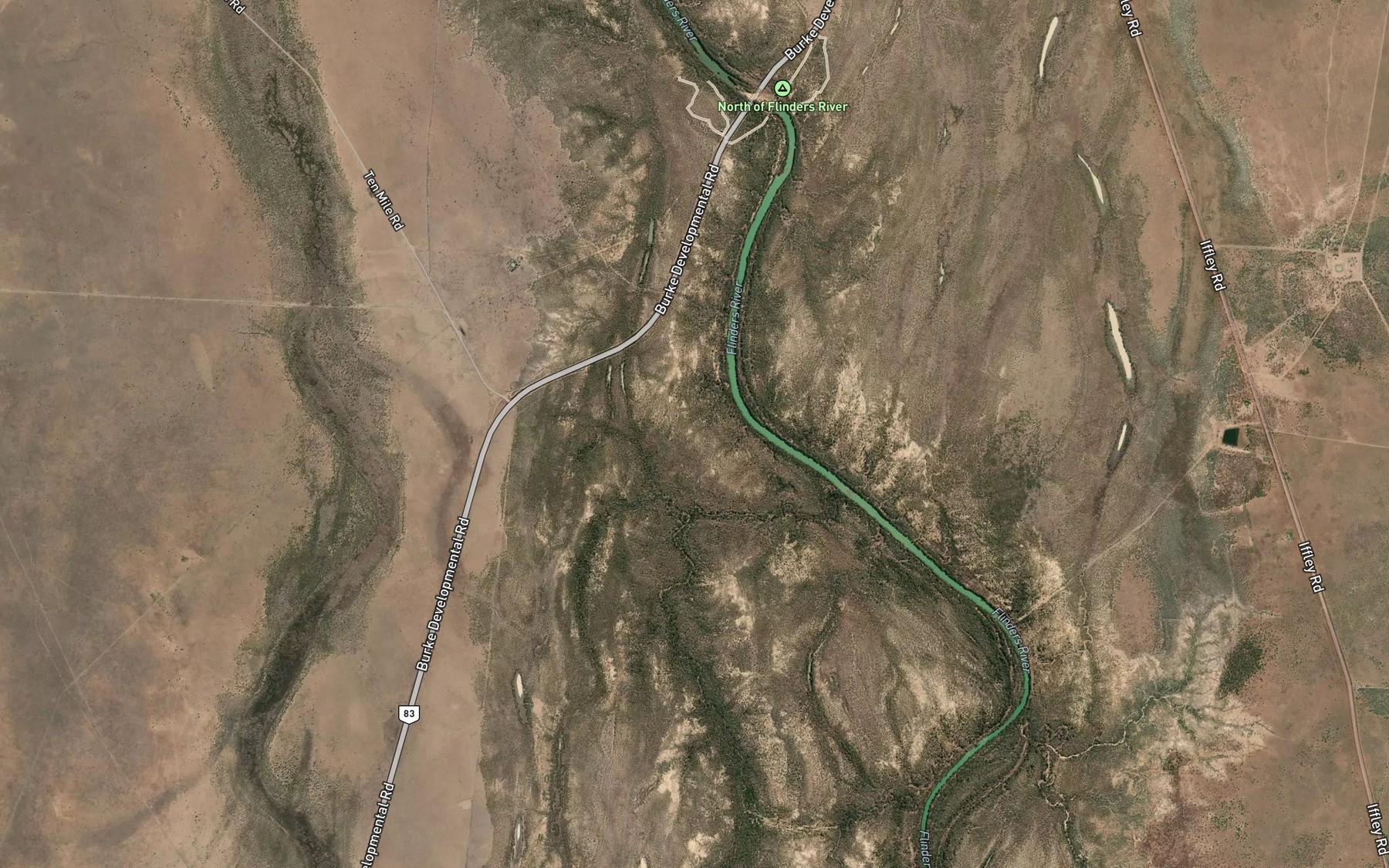 Satellite map of the Home Creek