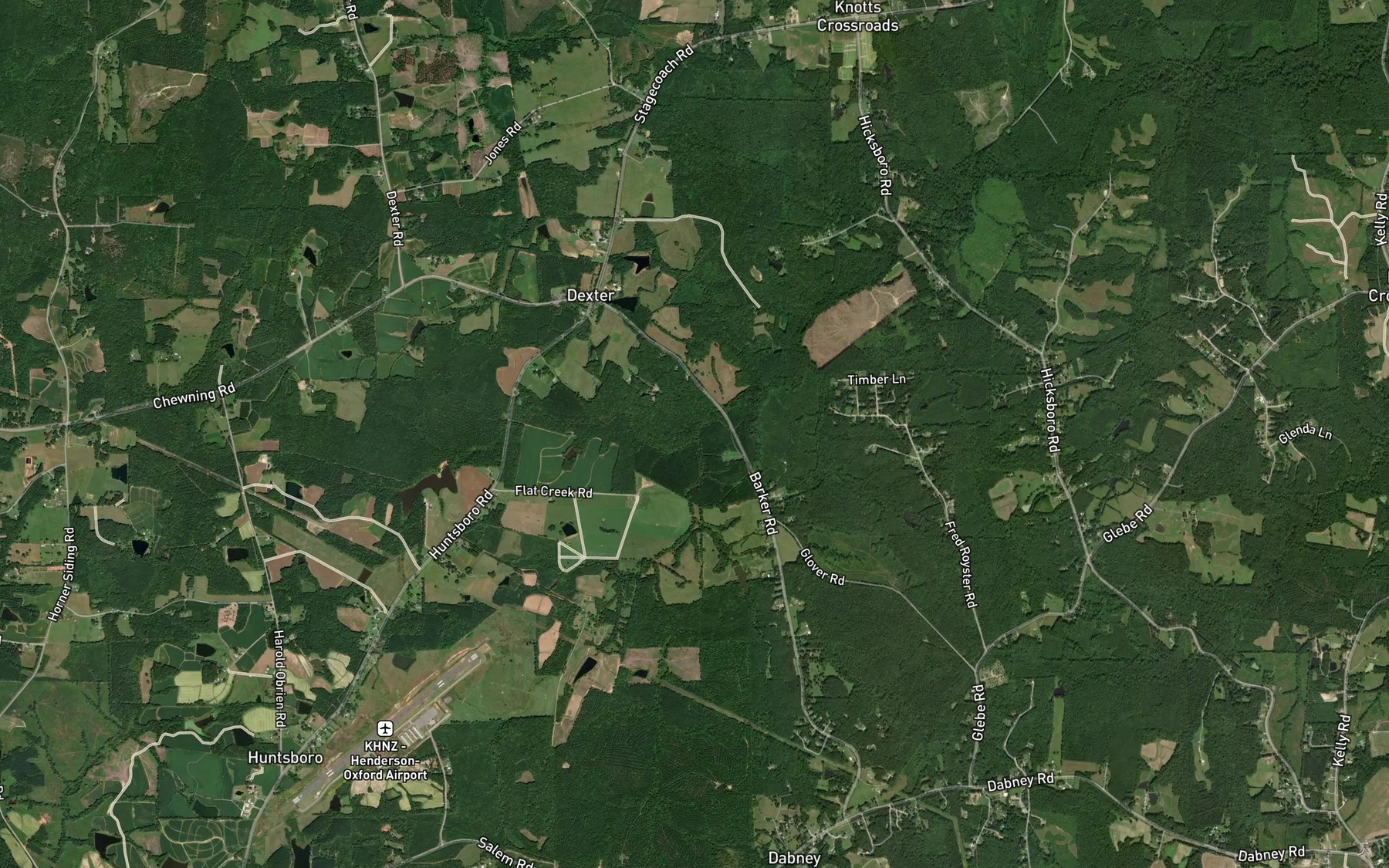 Satellite map of the Barker Creek