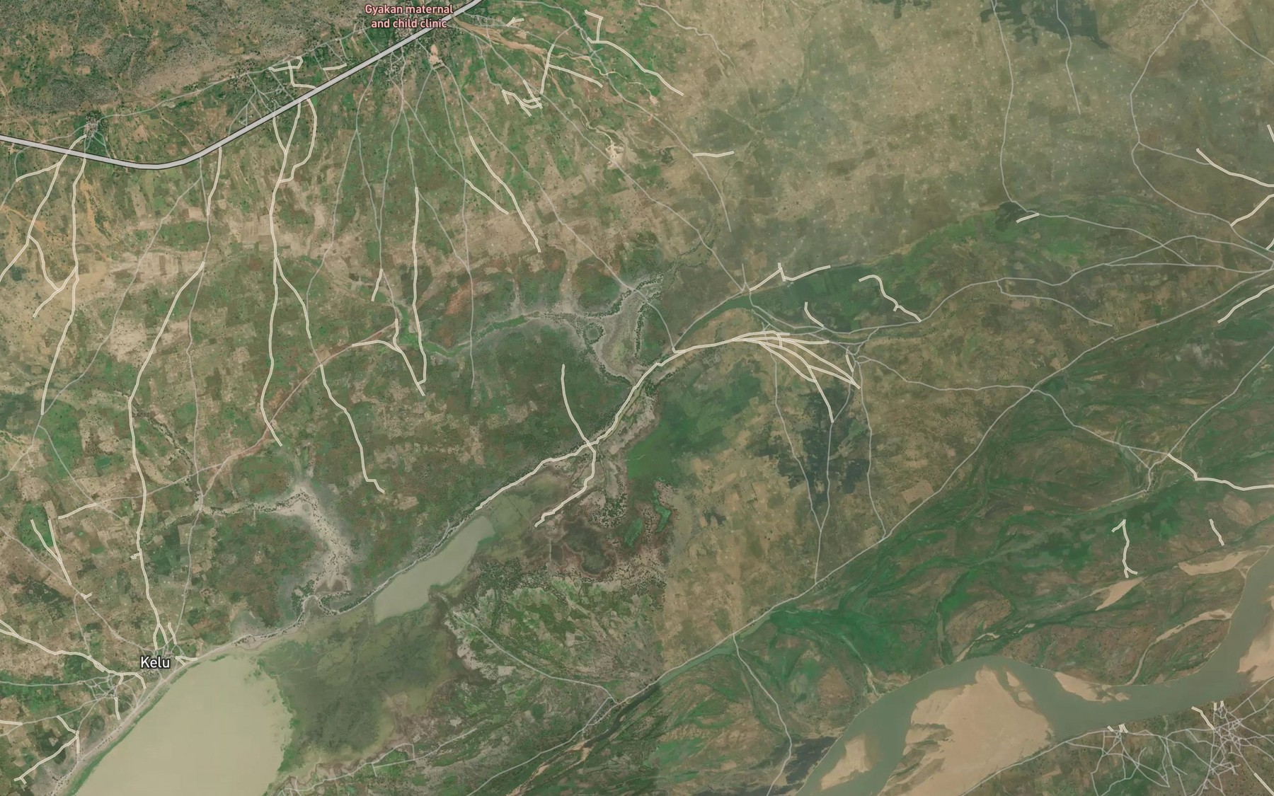 Satellite map of the River Keru