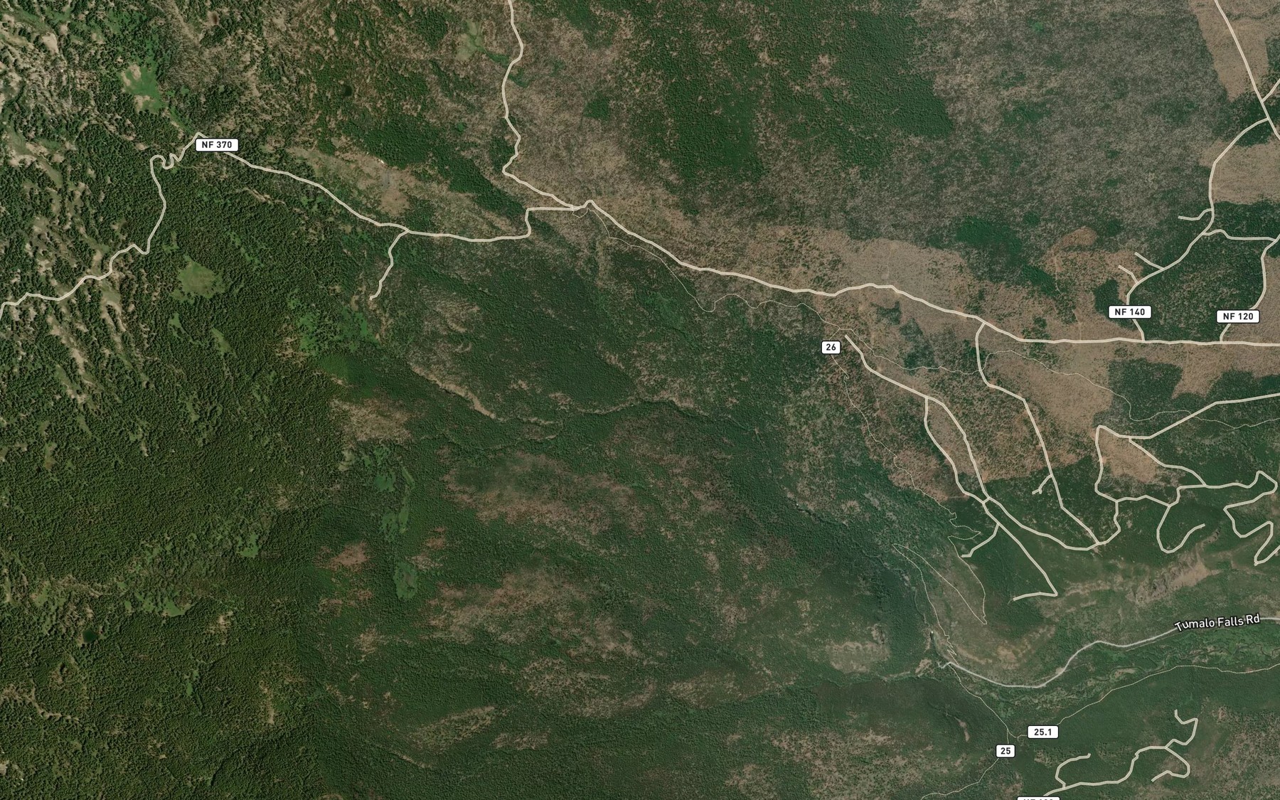 Satellite map of the Bottle Creek