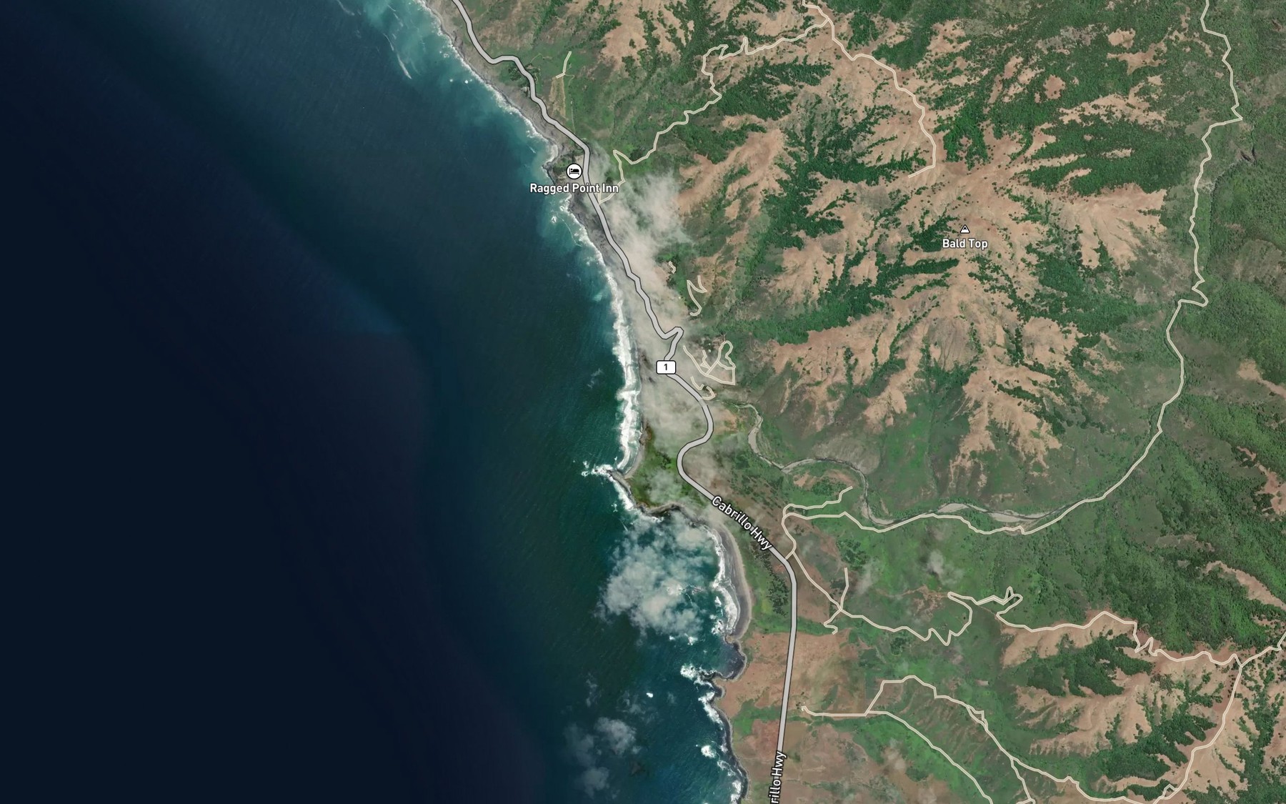 Satellite map of the San Carpoforo Creek