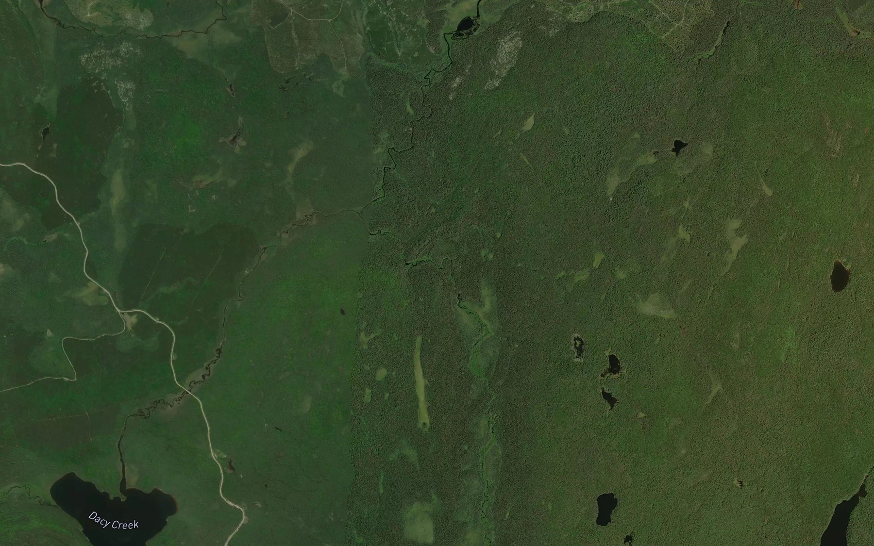 Satellite map of the Dacy Creek