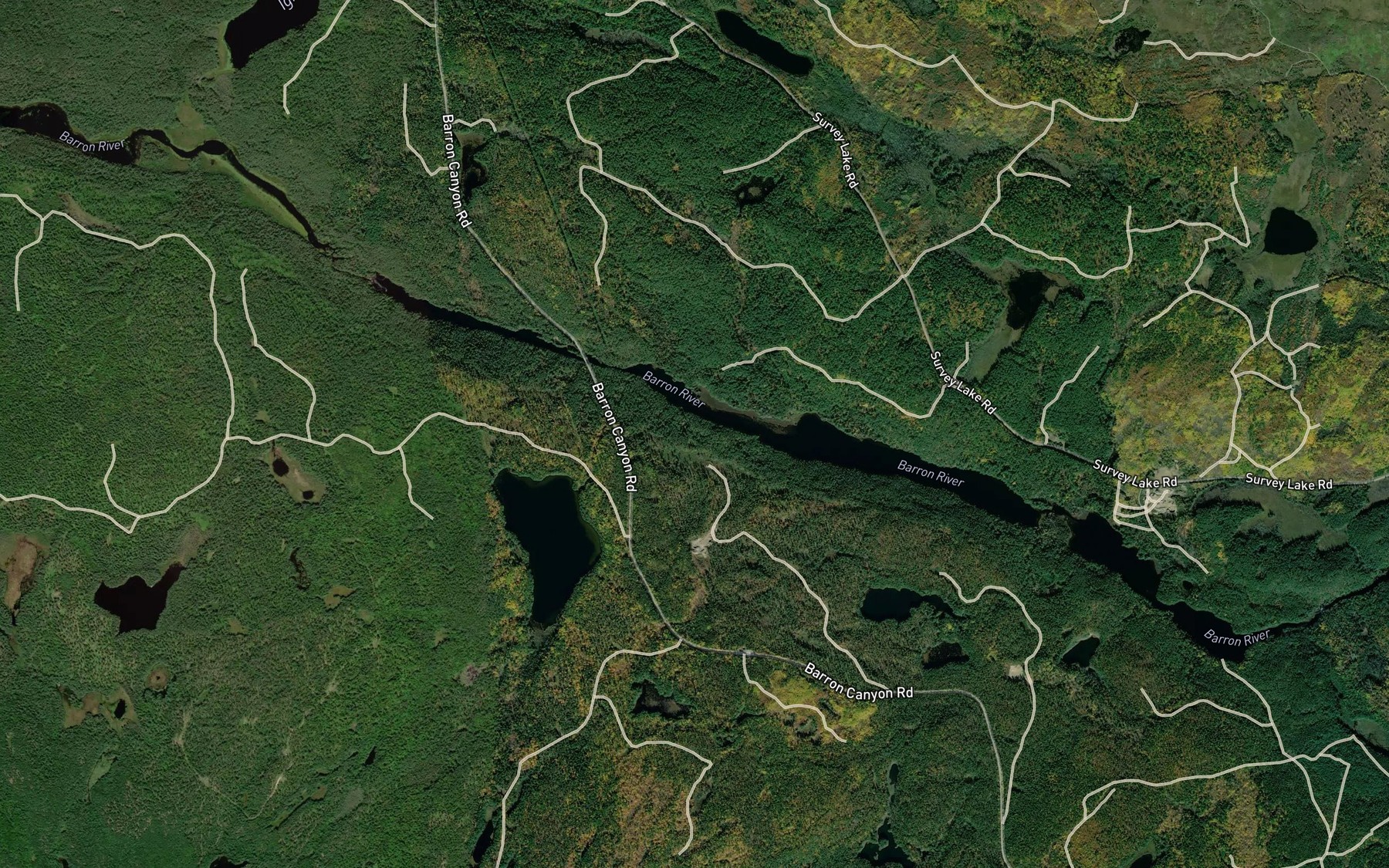 Satellite map of the Squirrel Rapids