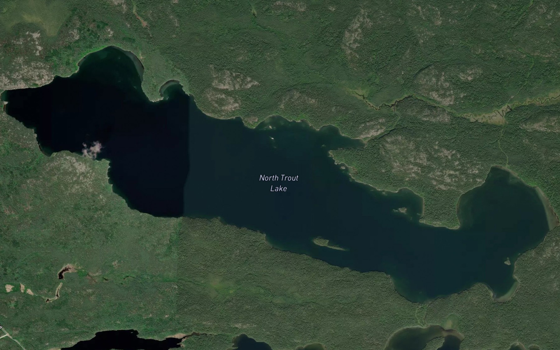 Satellite map of the North Trout Lake