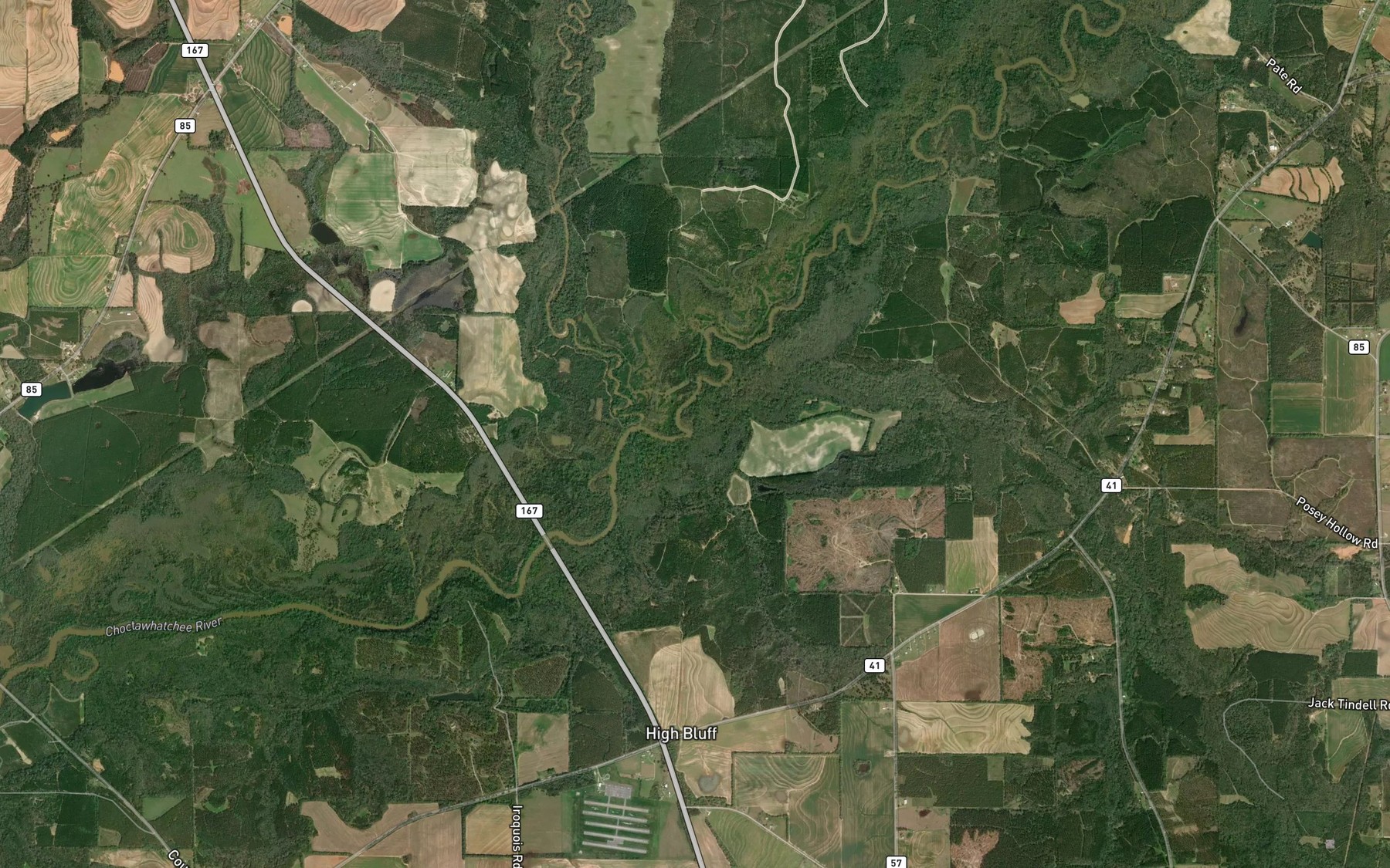 Satellite map of the Spann Branch