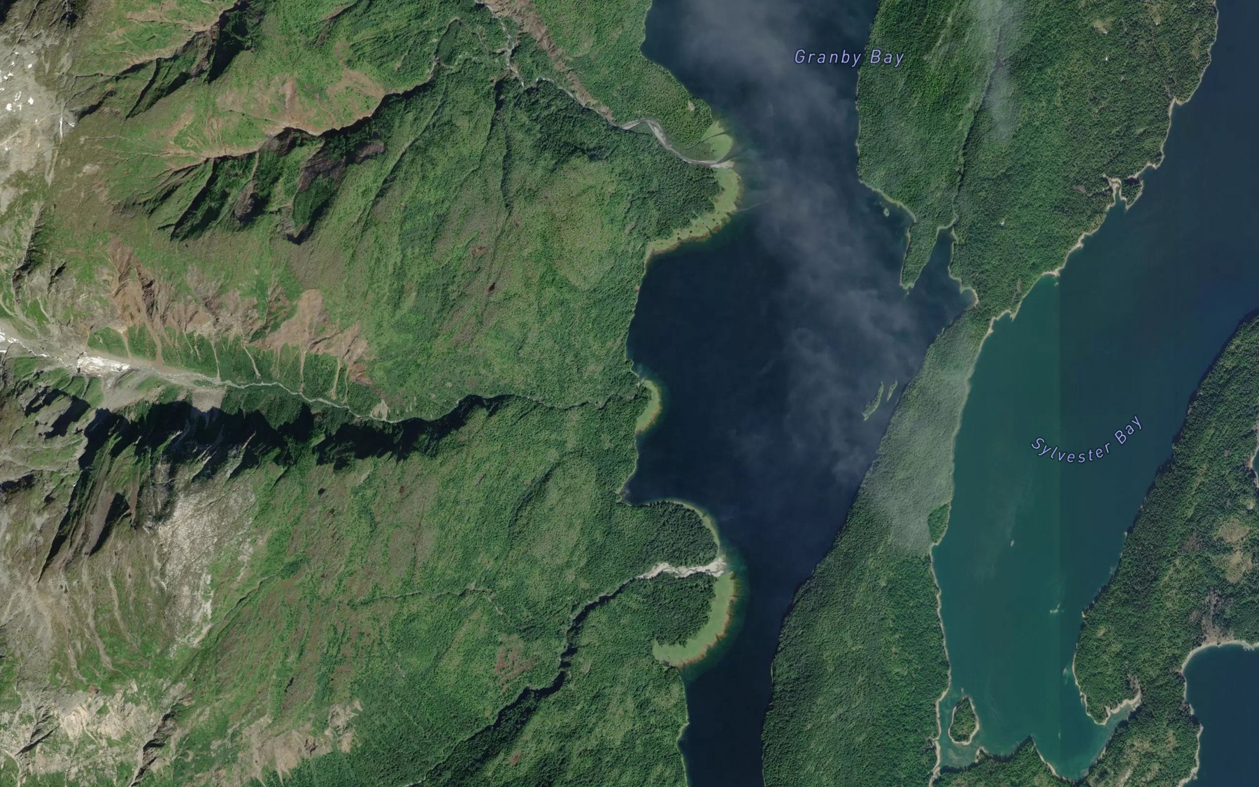 Satellite map of the Tauw Creek