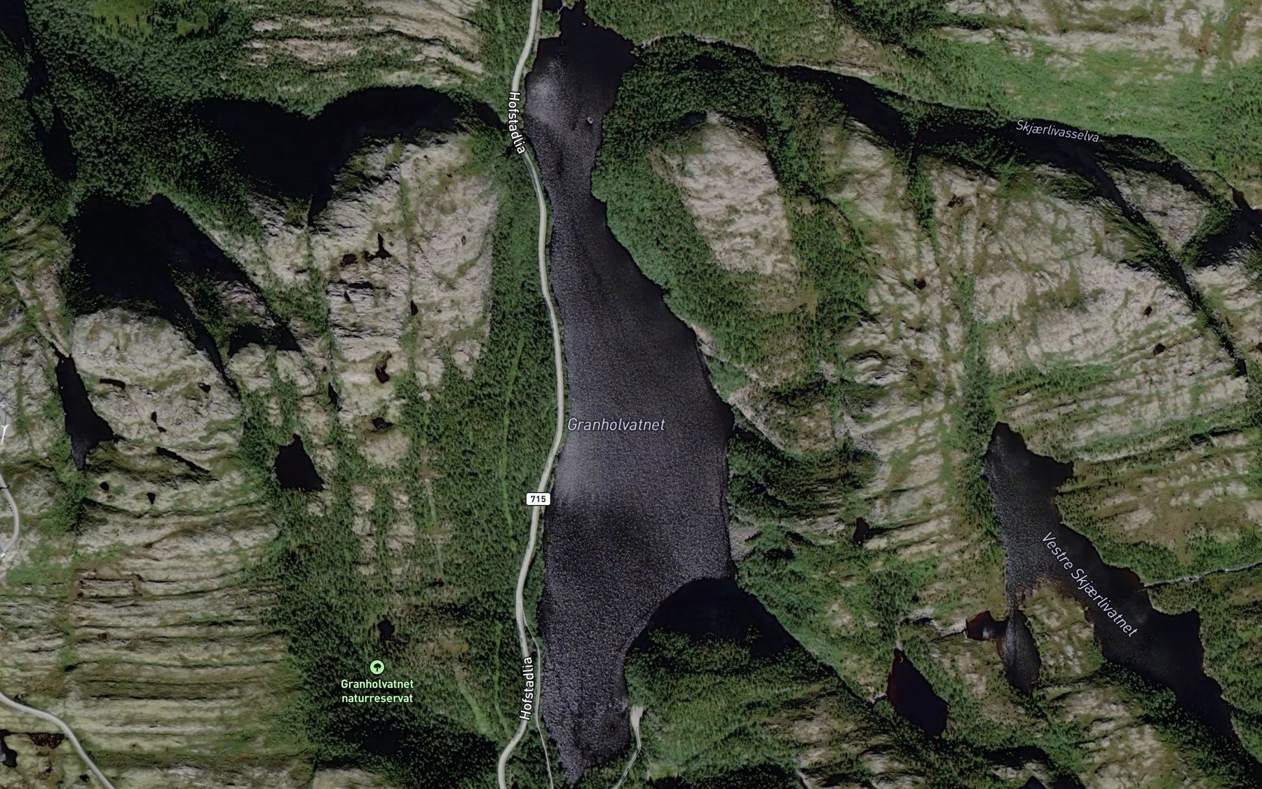 Satellite map of the Granholvatnet