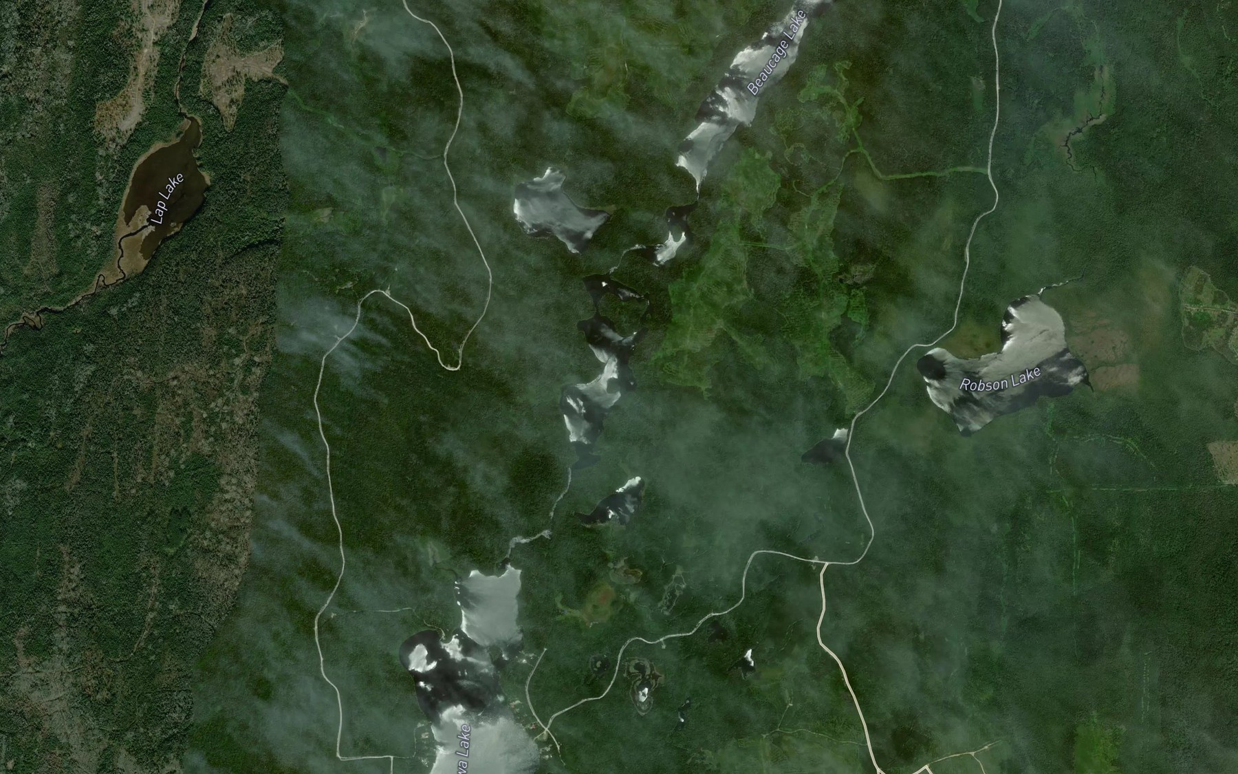 Satellite map of the Misty Lake