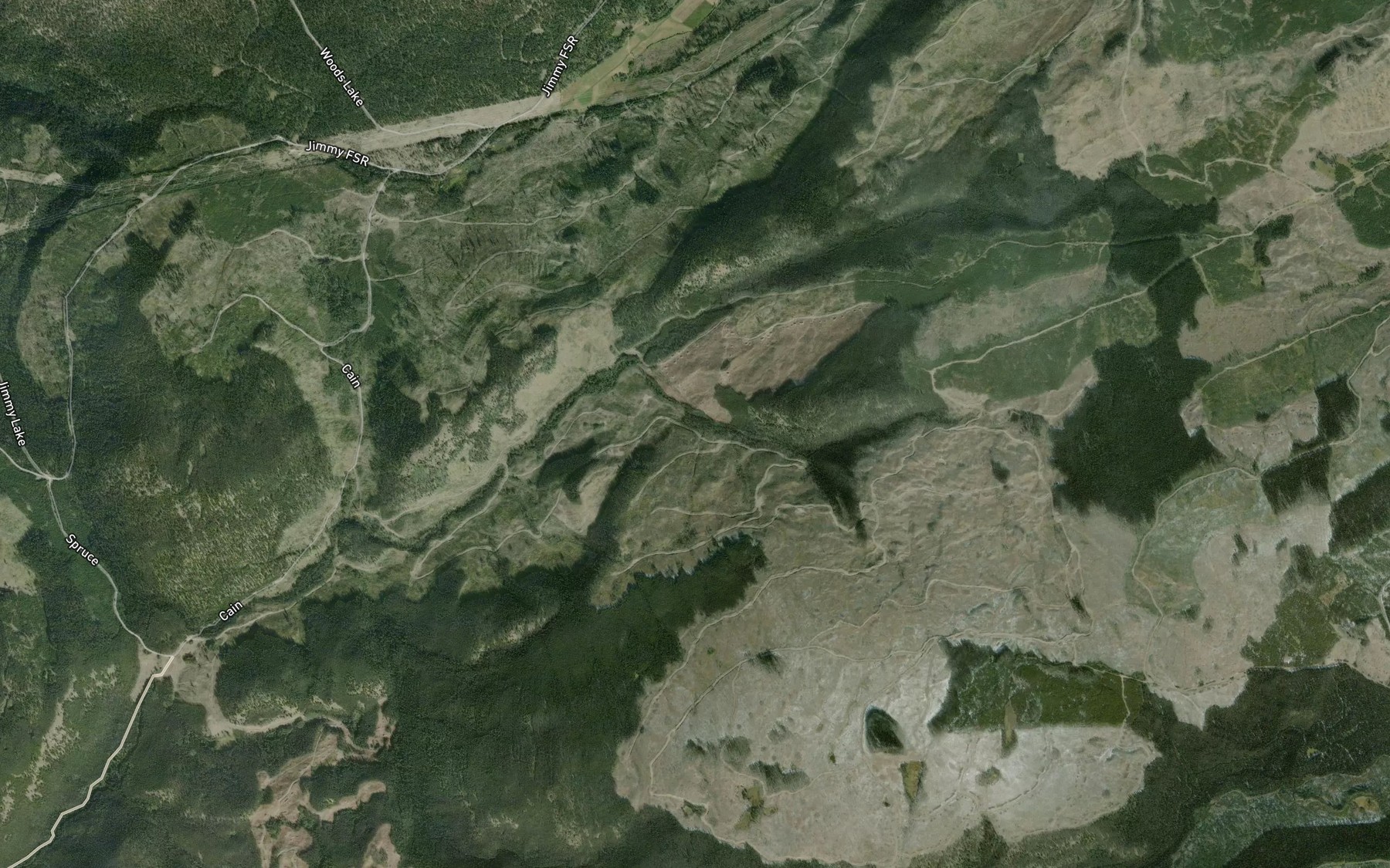 Satellite map of the Blackjack Creek