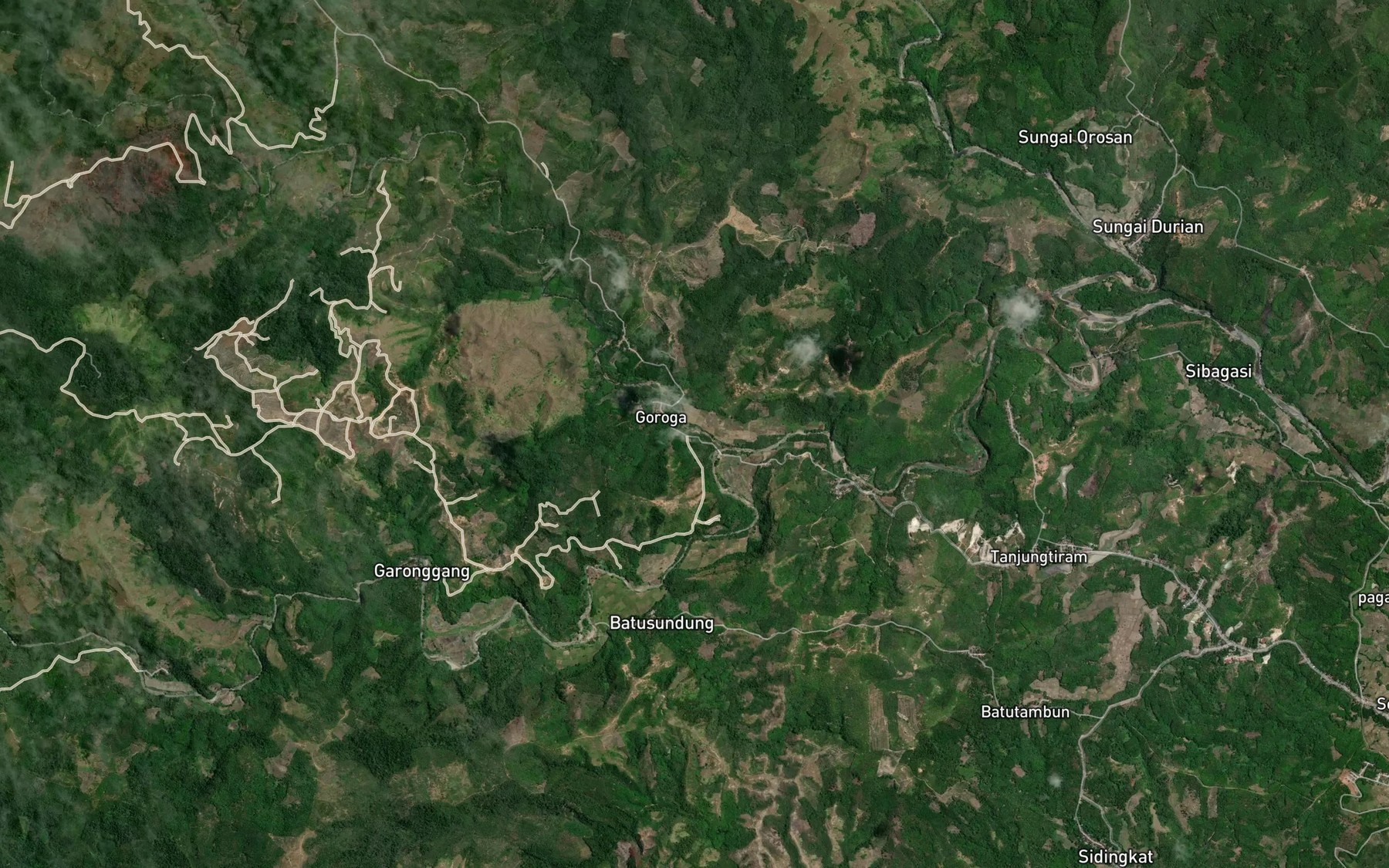 Satellite map of the Batang Sihombat