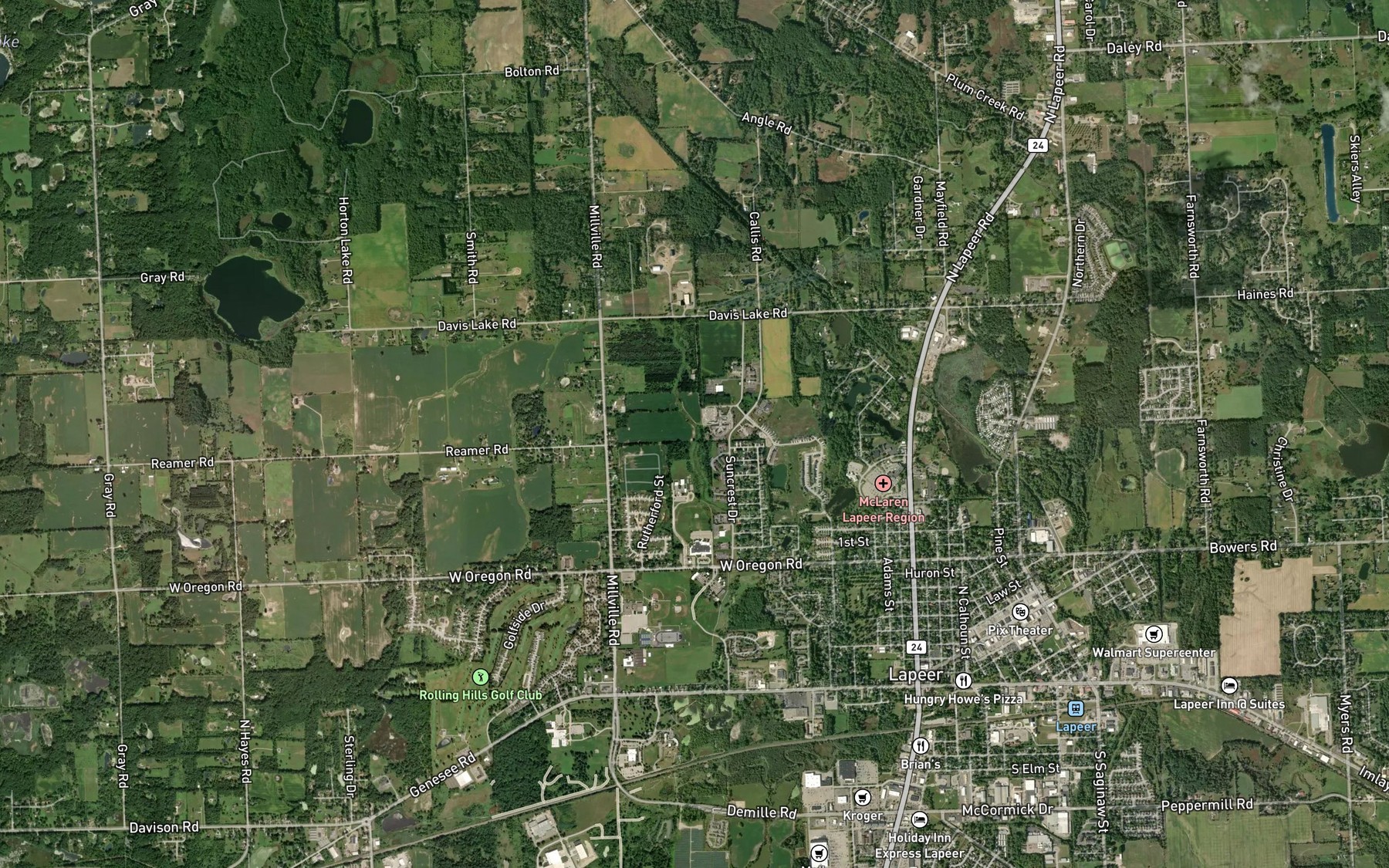 Satellite map of the White Drain