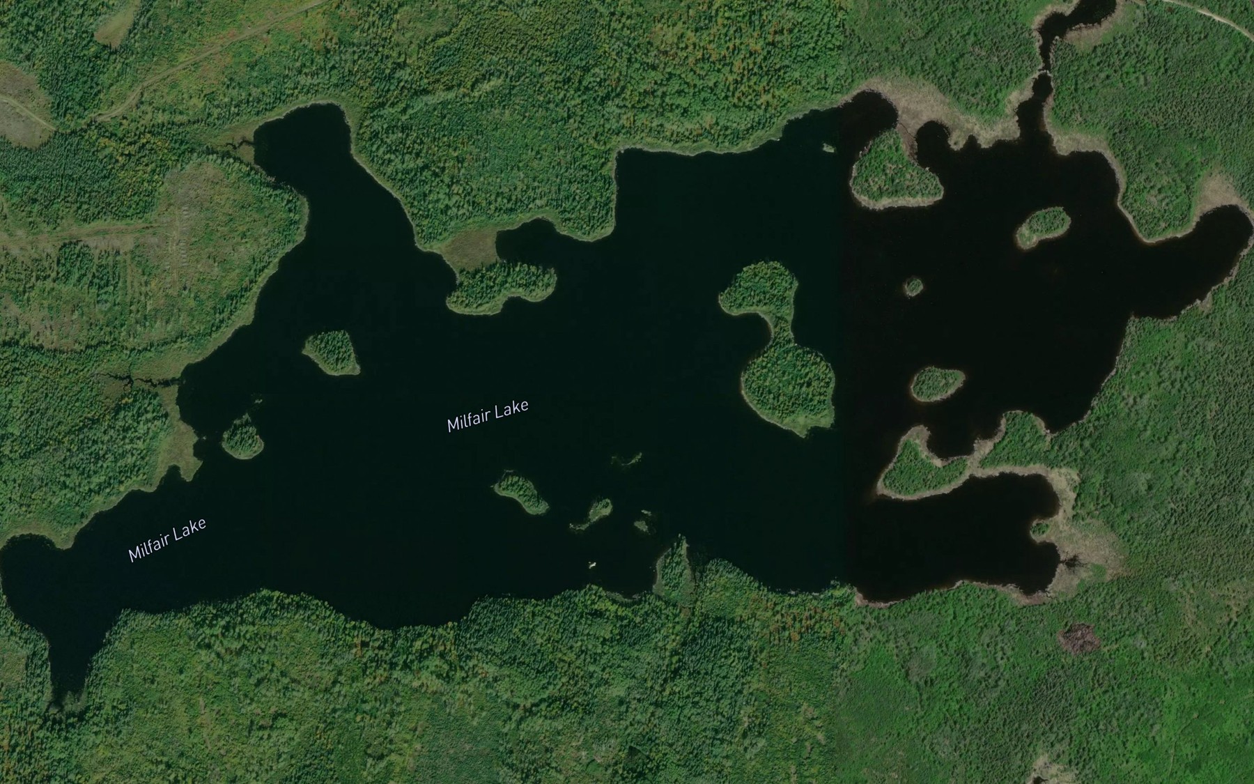 Satellite map of the Milfair Lake