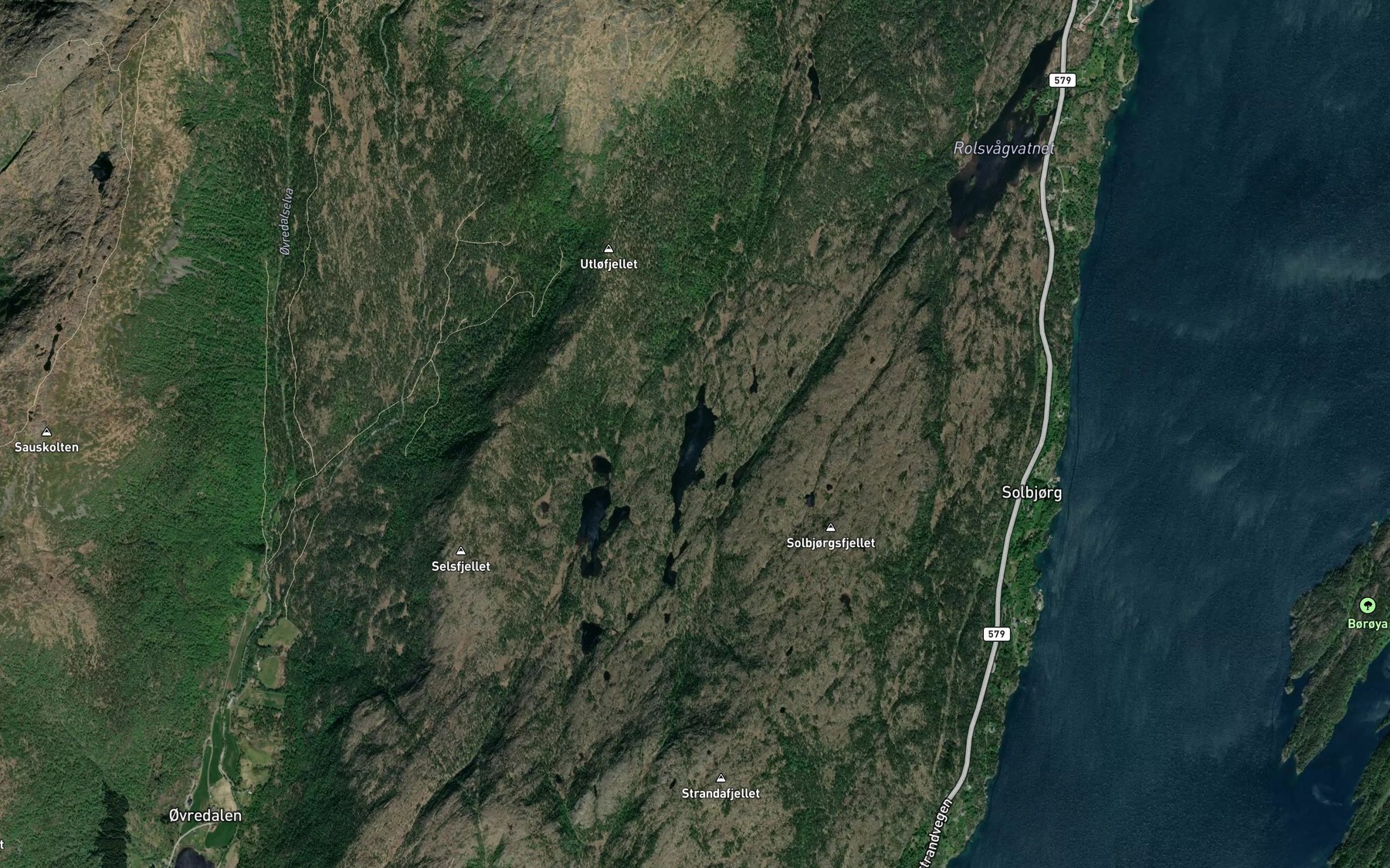 Satellite map of the Langavatnet
