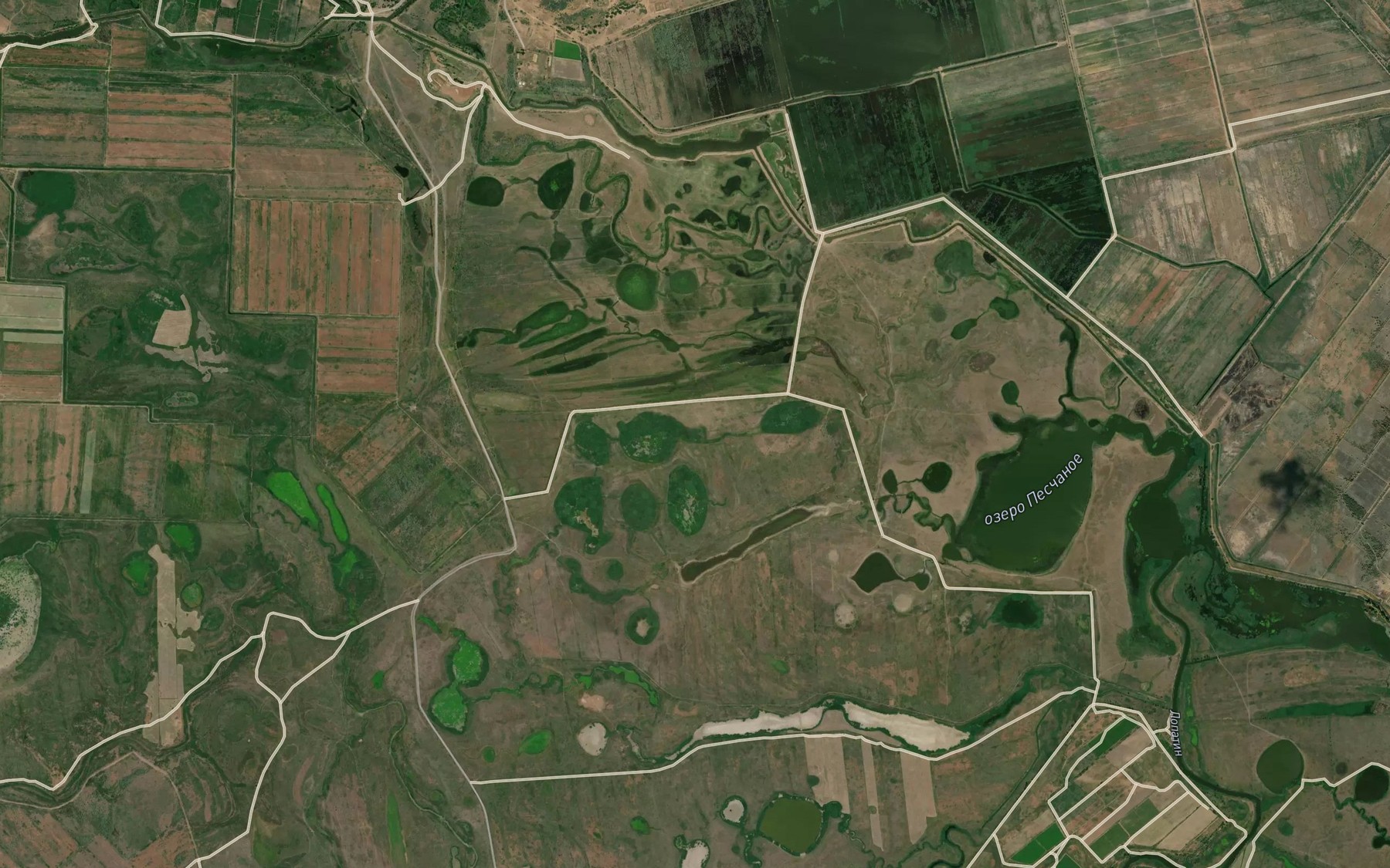 Satellite map of the Ozero Lebedinoye