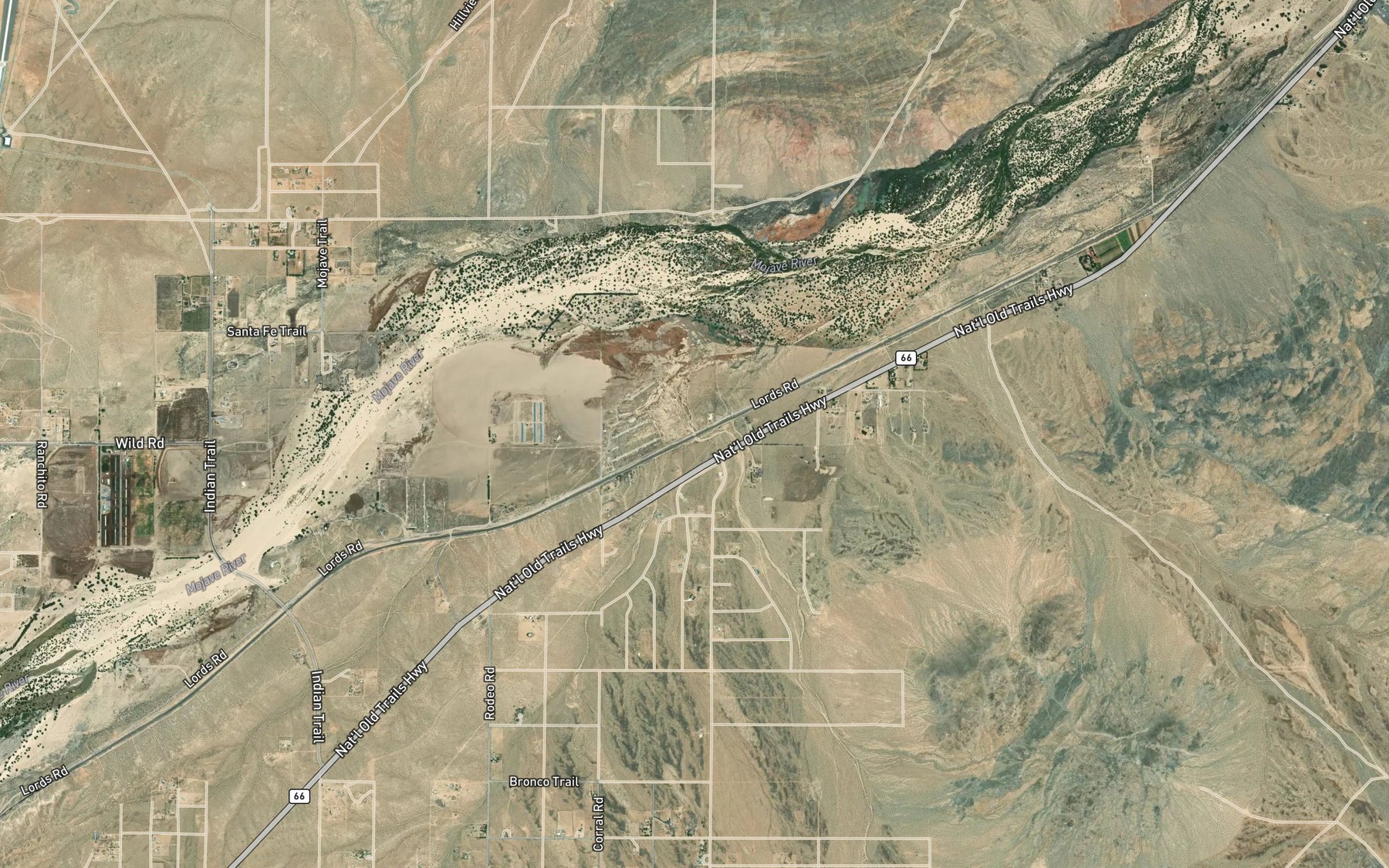 Satellite map of the Wild Wash