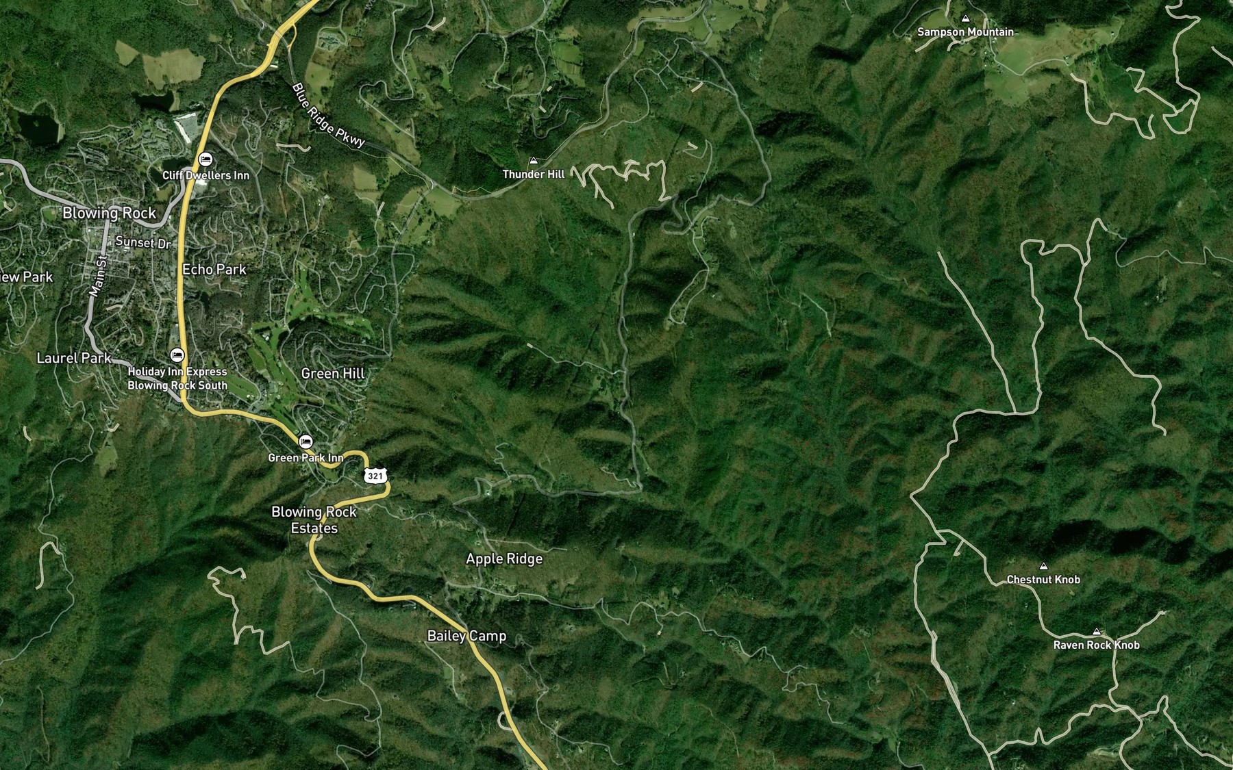 Satellite map of the Martin Branch