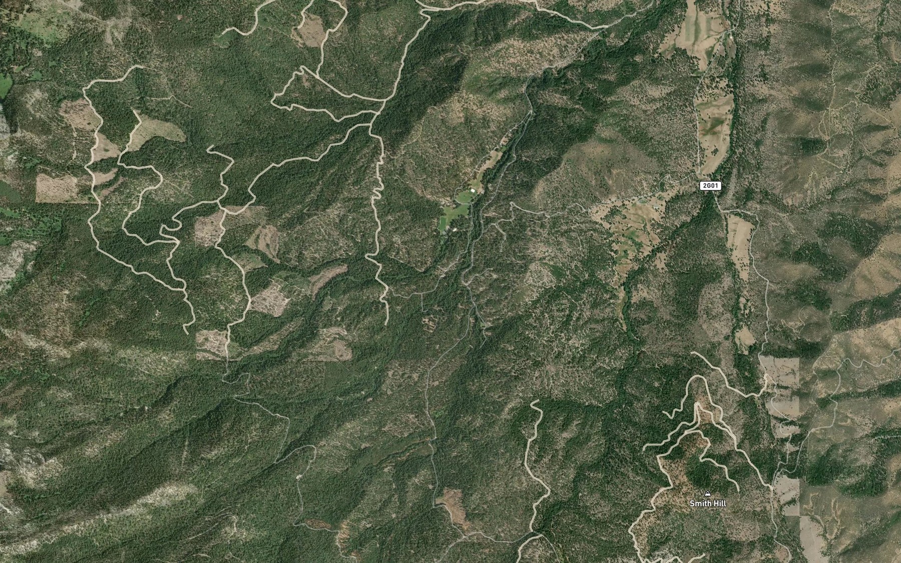 Satellite map of the Horse Range Creek