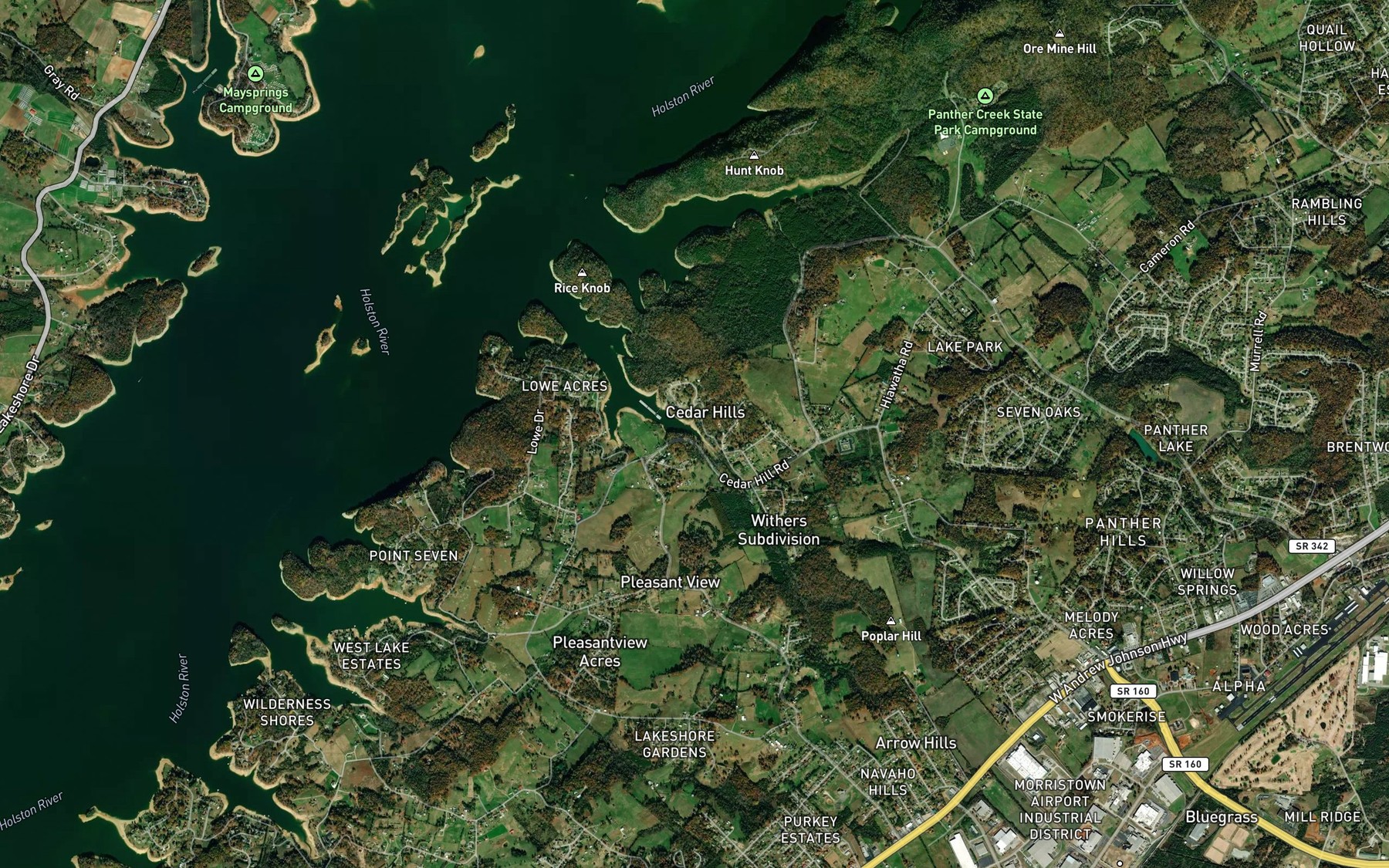 Satellite map of the Lawrence Spring