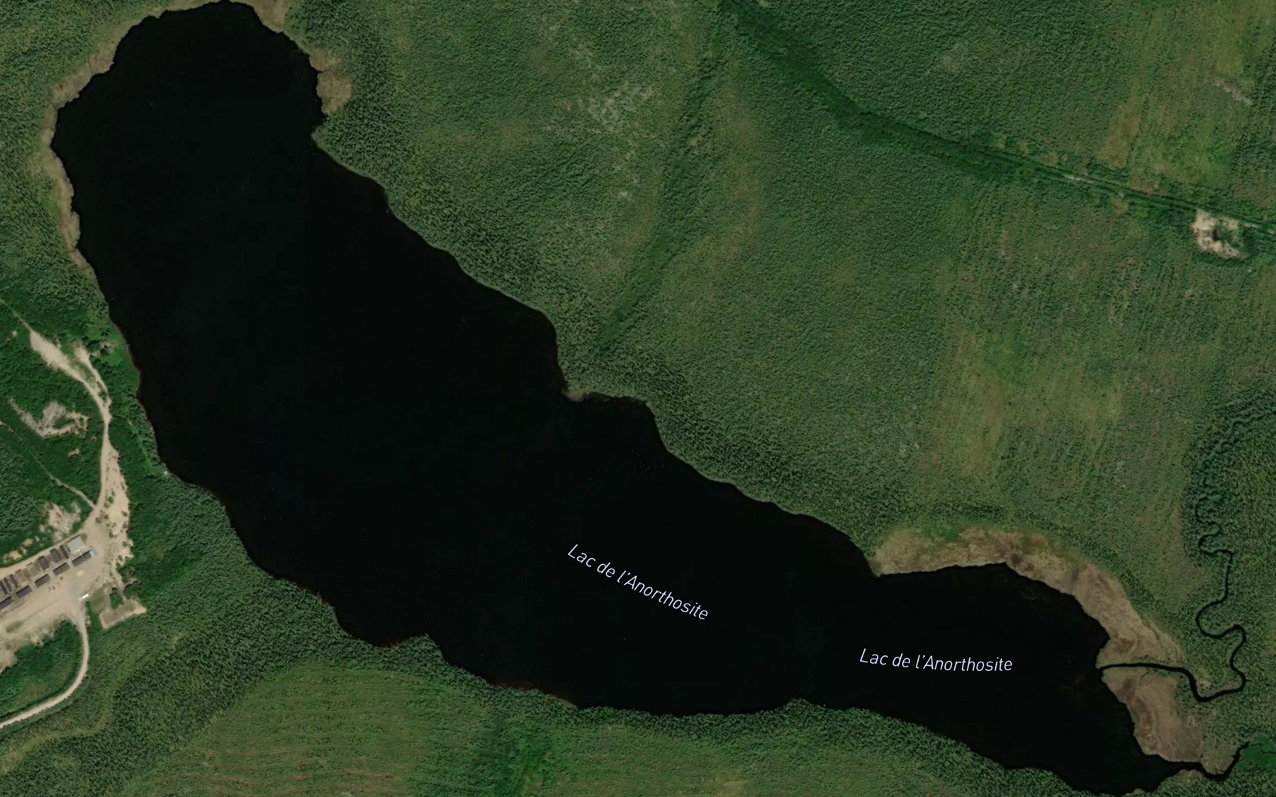 Satellite map of the Lac de l'Anorthosite