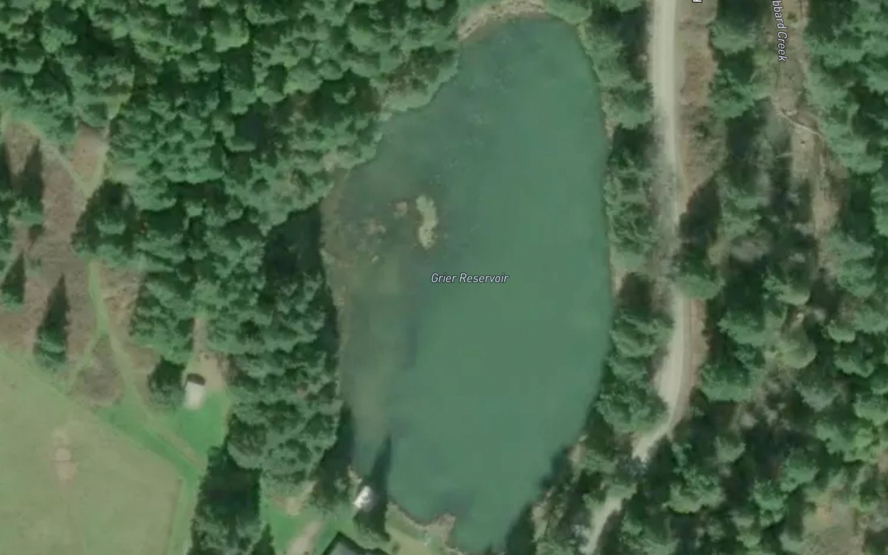 Satellite map of the Grier Reservoir