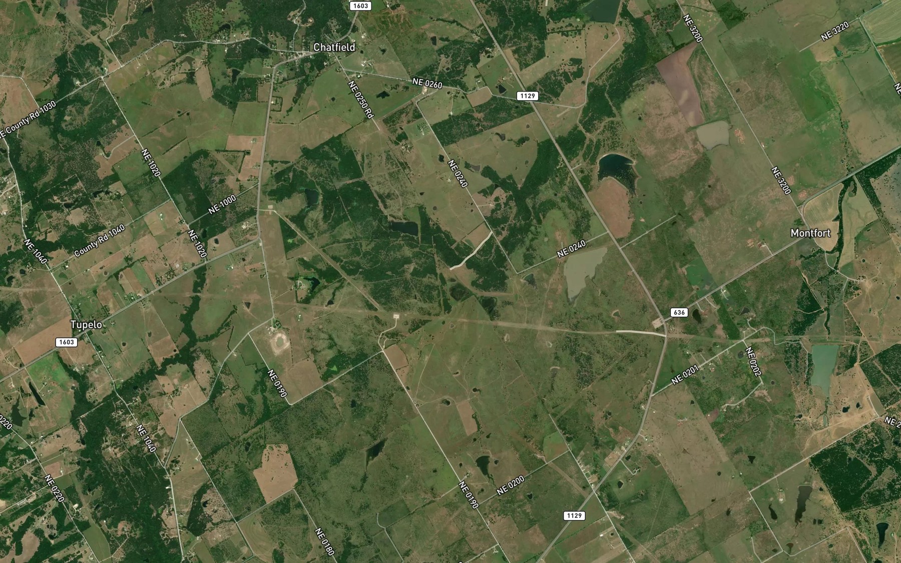Satellite map of the Middle Branch Hackberry Creek