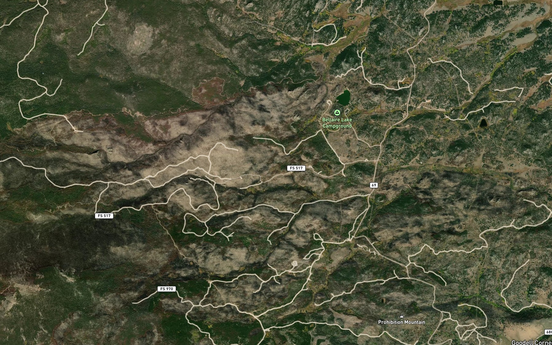 Satellite map of the Bellaire Ditch