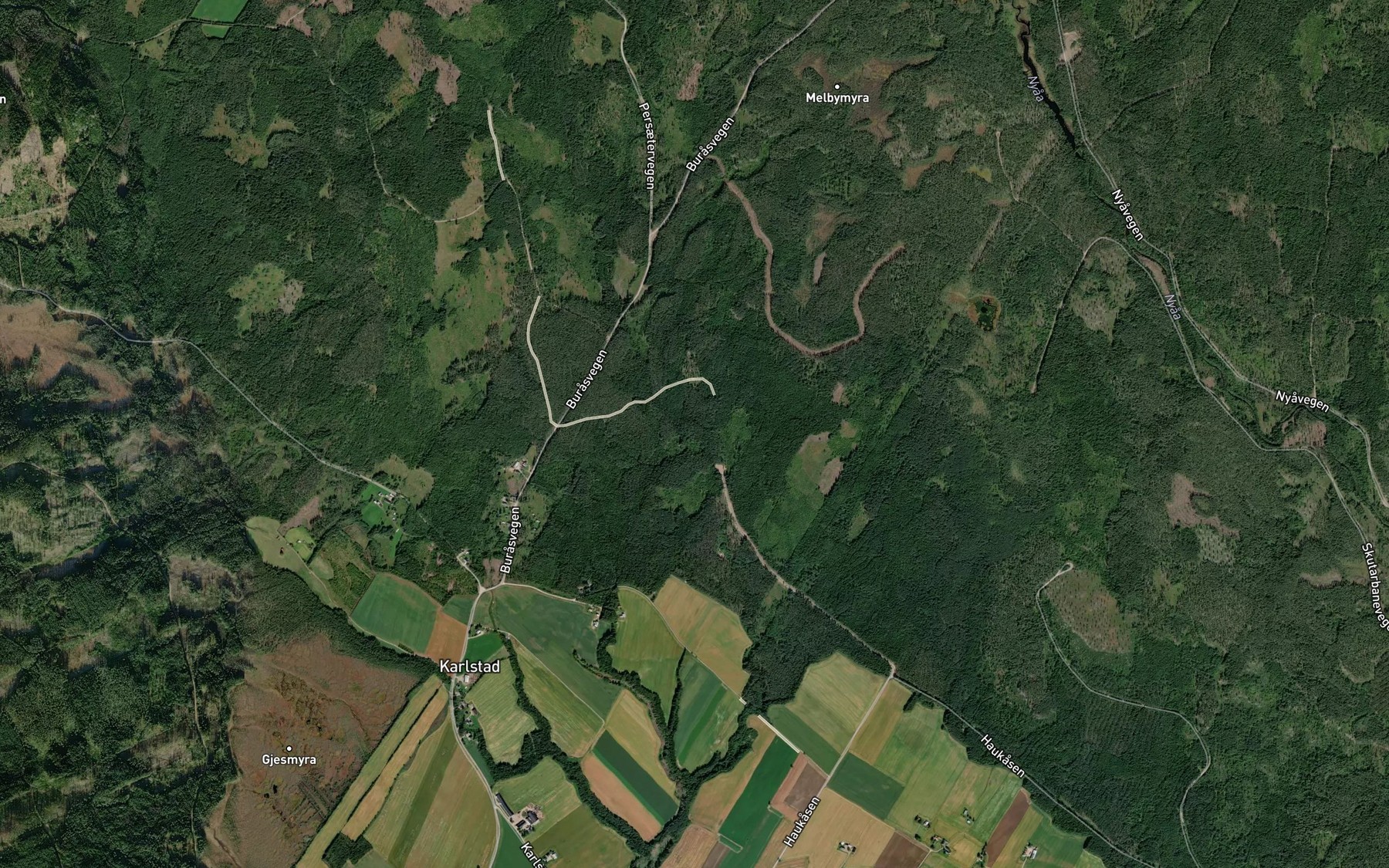 Satellite map of the Olderbekken