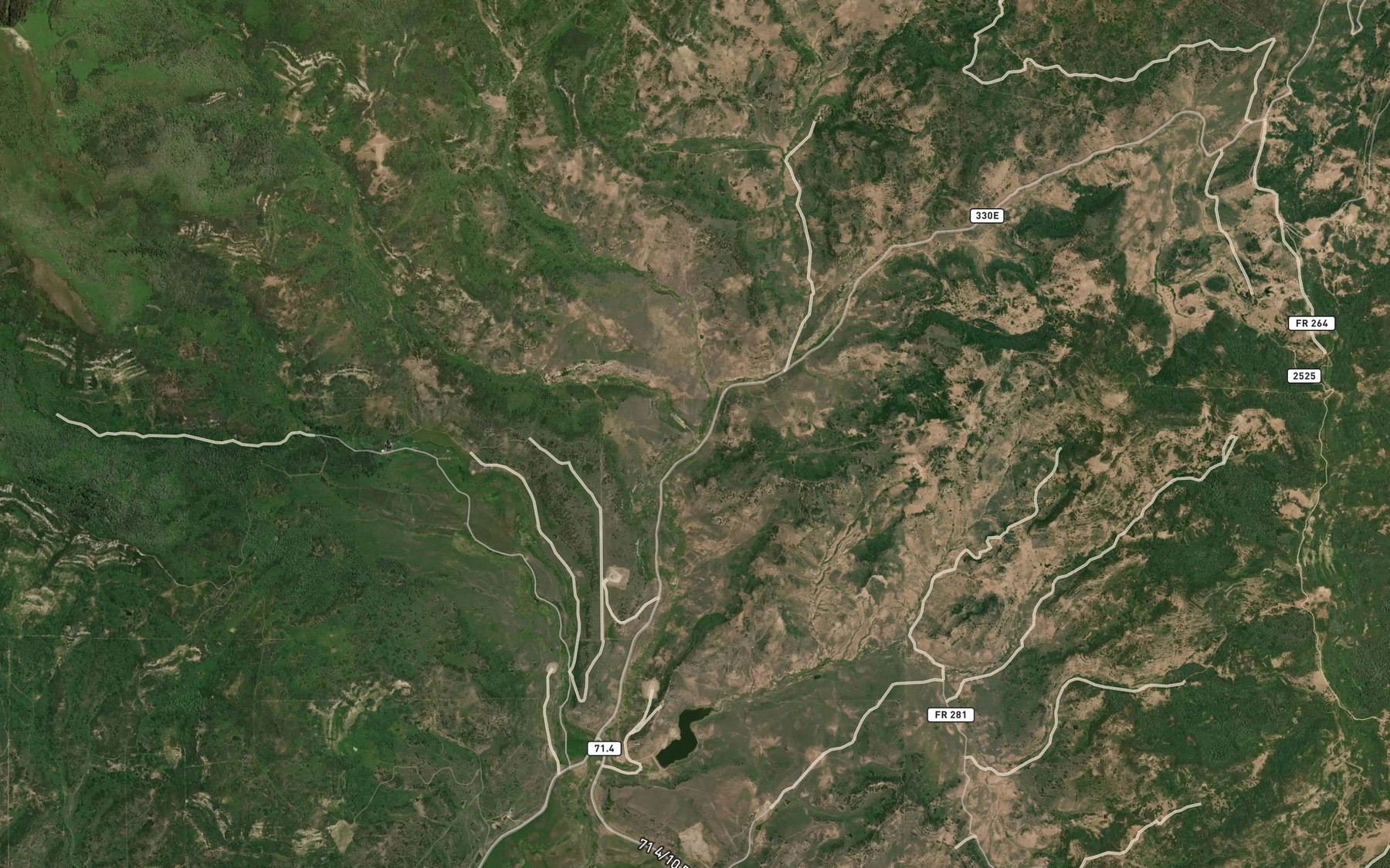 Satellite map of the Uhl Creek
