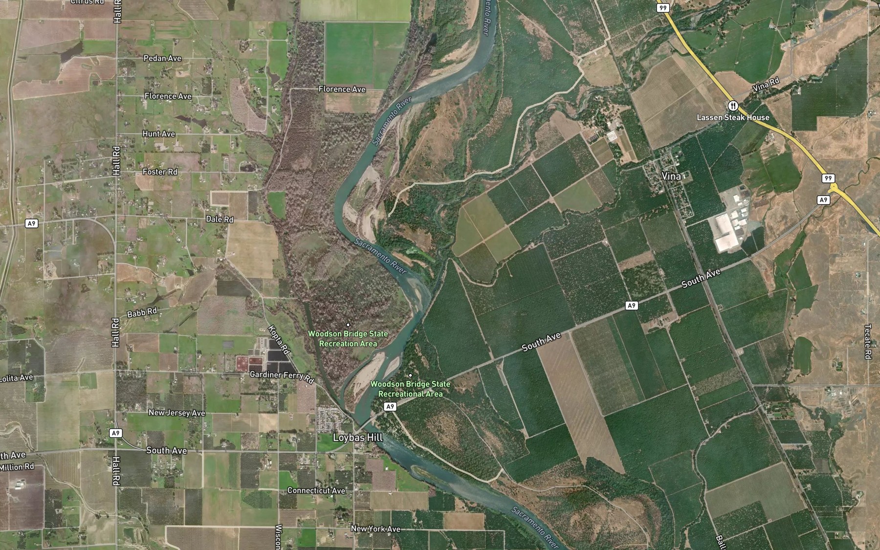 Satellite map of the Captain Jones Rapids