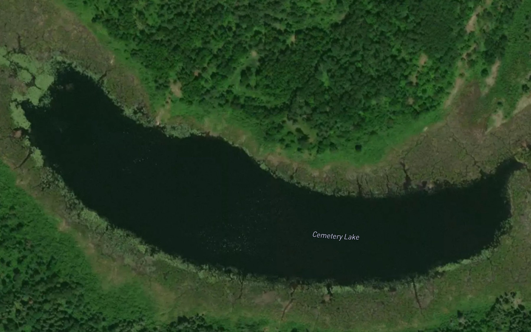 Satellite map of the Cemetery Lake