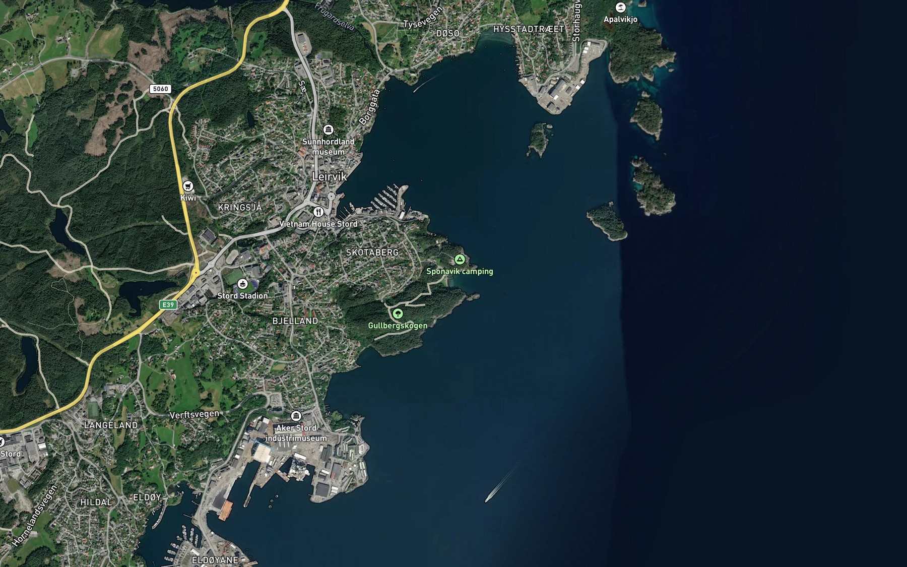 Satellite map of the Sponavika