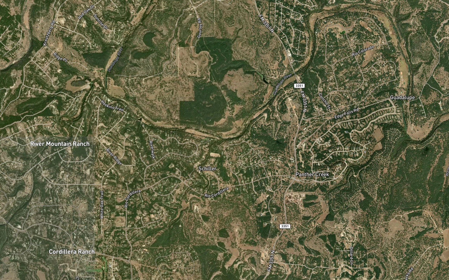 Satellite map of the Swede Creek